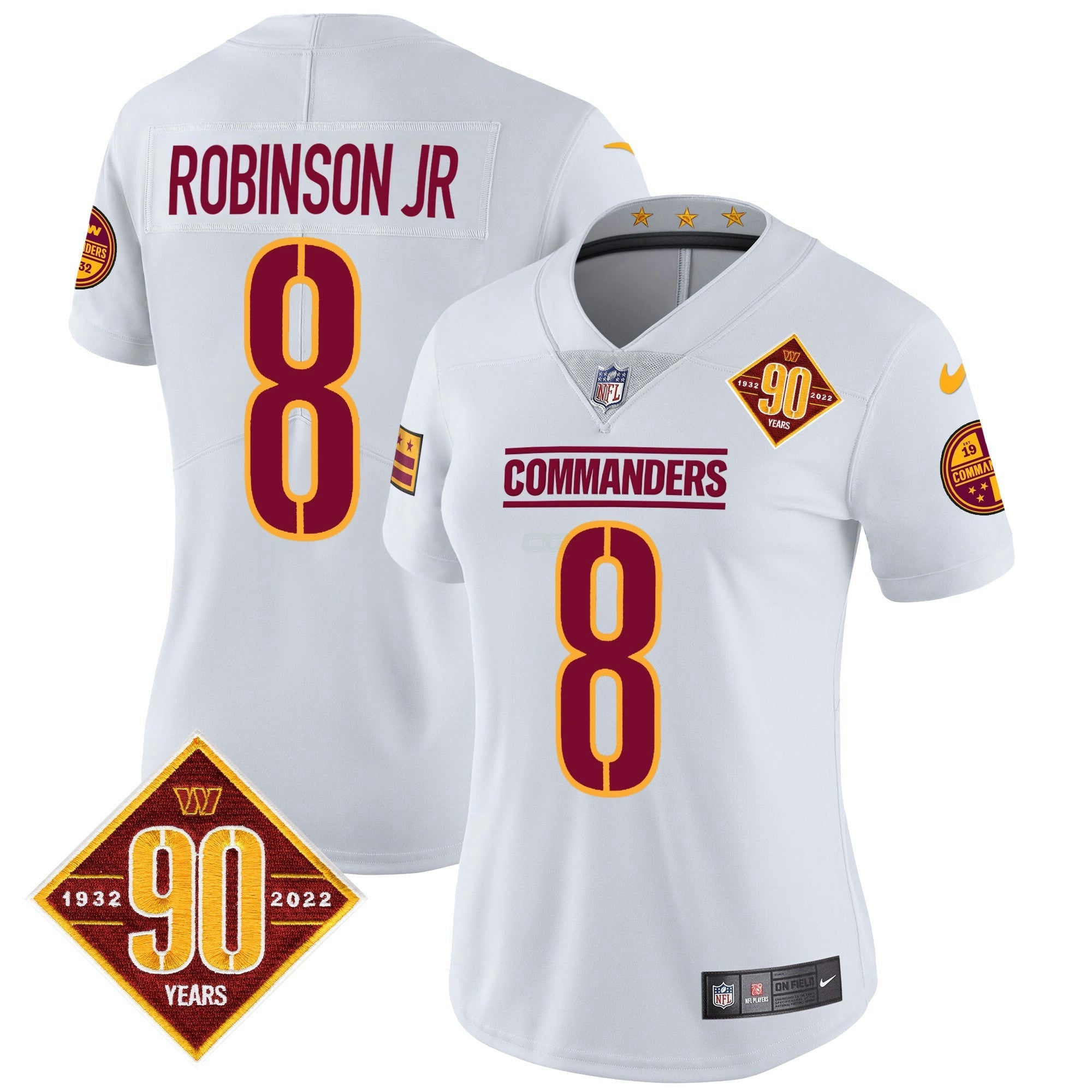 Camisa NFL Women’s Washington 90th Anniversary Patch Vapor Jersey