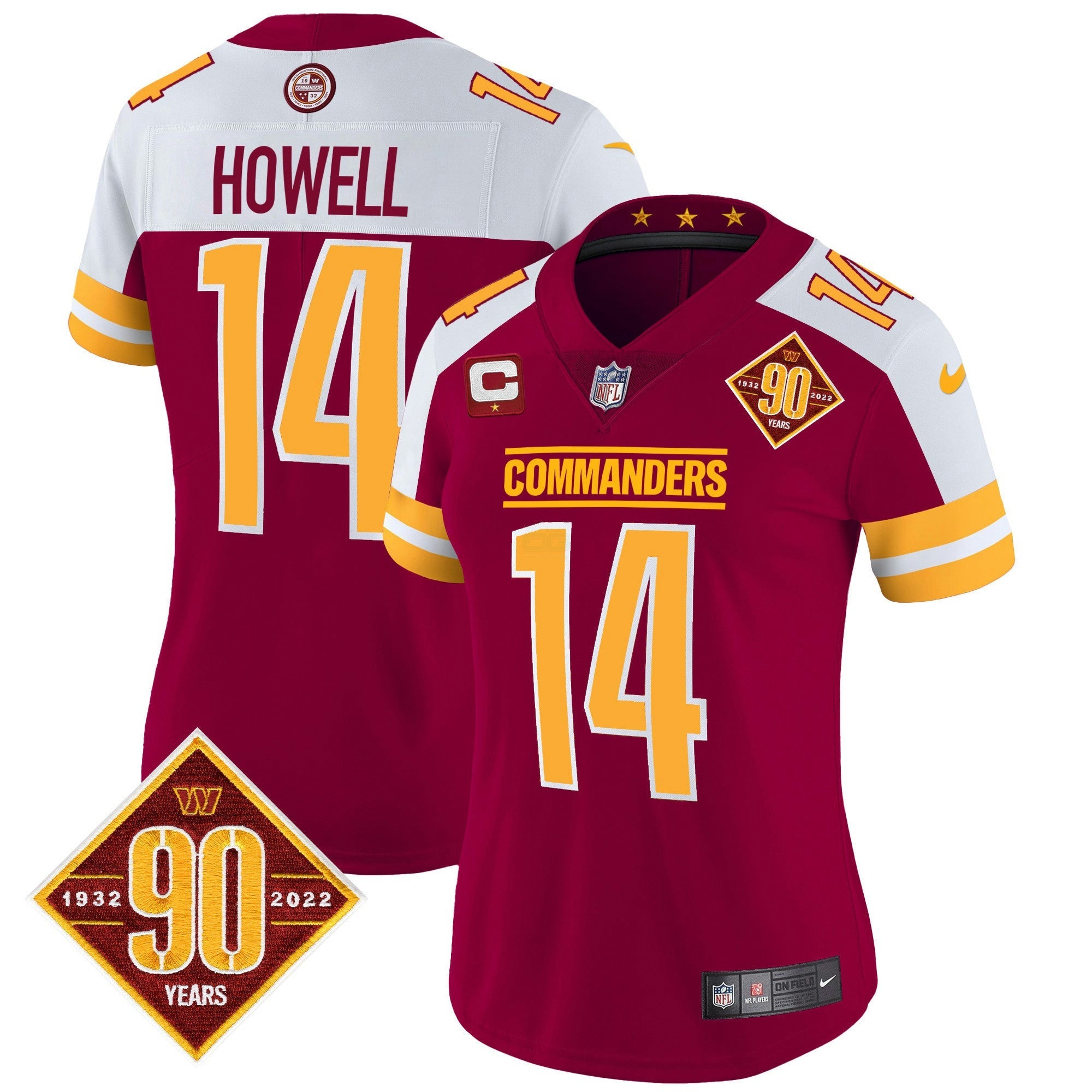 Camisa NFL Women’s Washington 90th Anniversary Patch Vapor Jersey V2