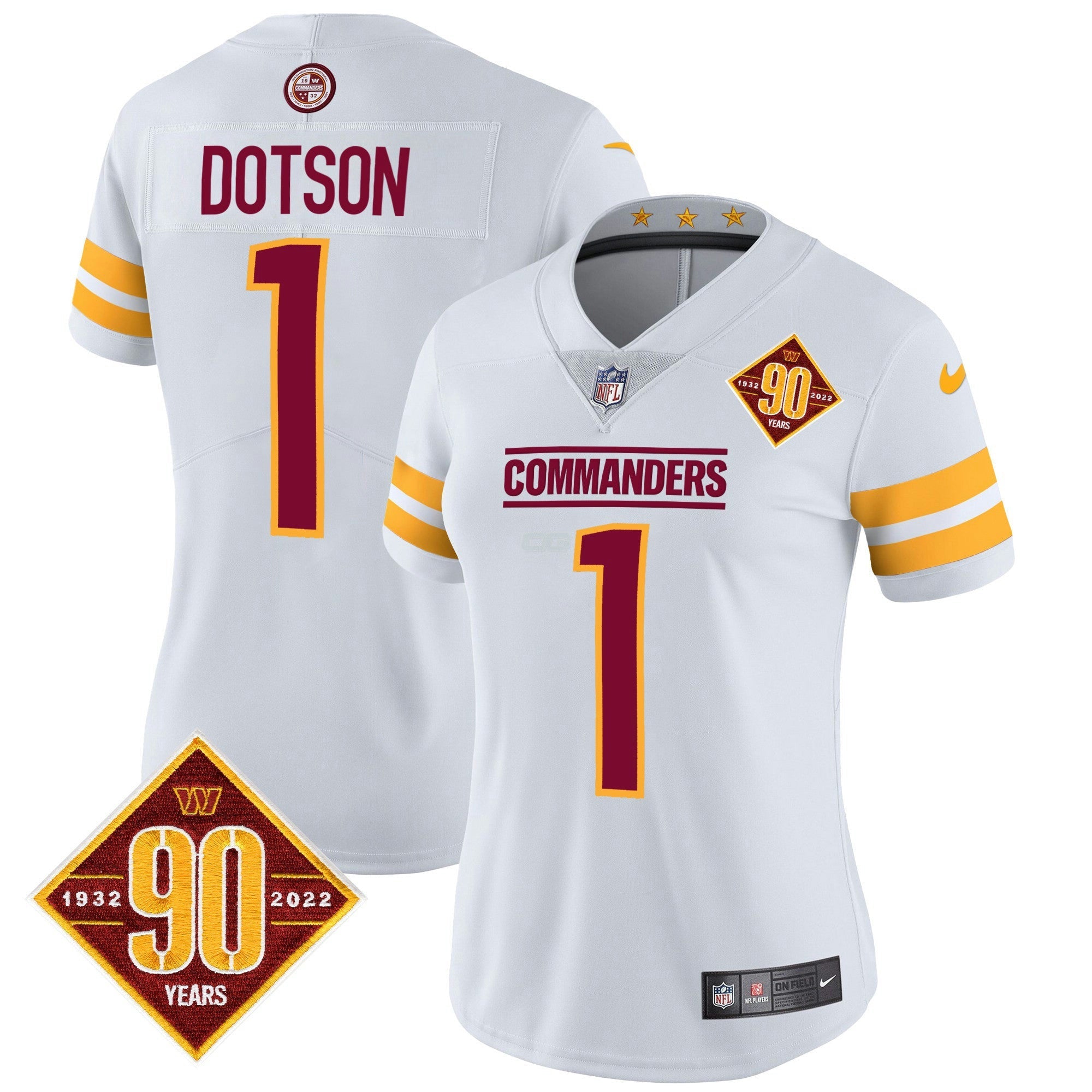 Camisa NFL Women’s Washington 90th Anniversary Patch Vapor Jersey V2