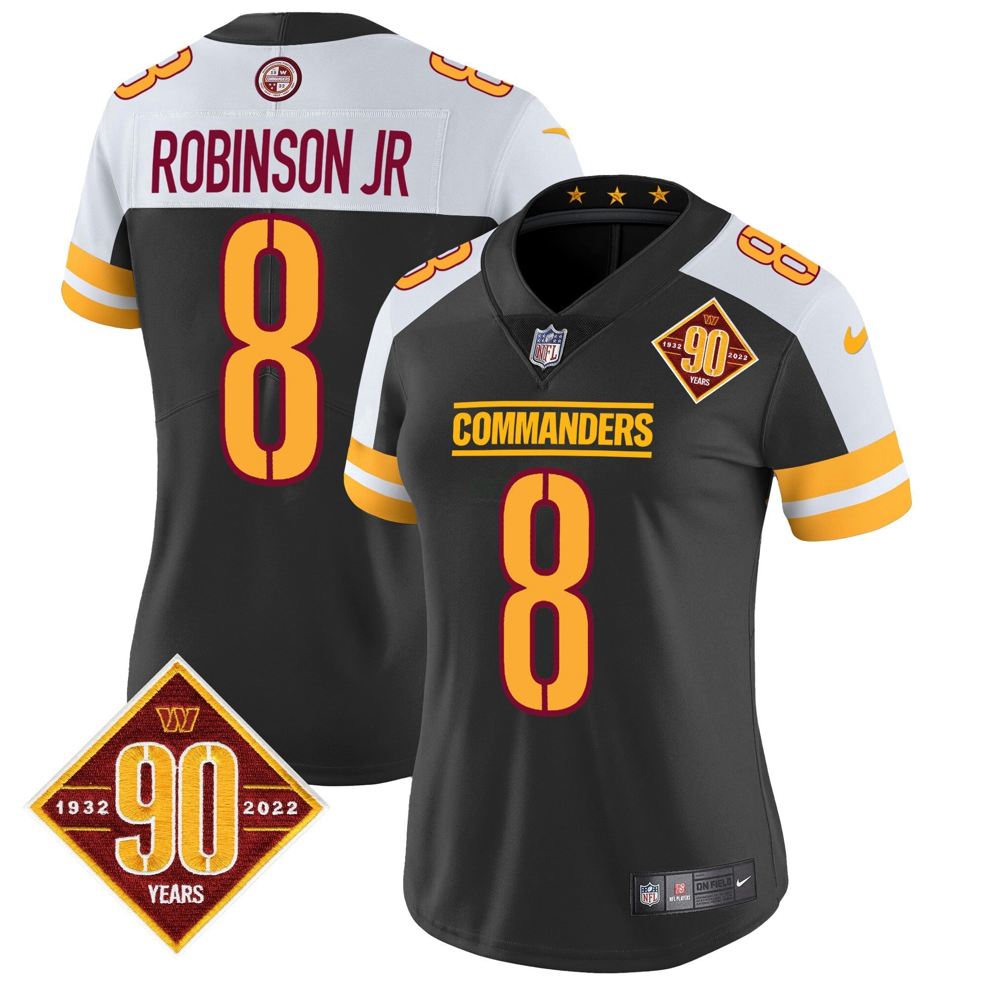 Camisa NFL Women’s Washington 90th Anniversary Patch Vapor Jersey V2