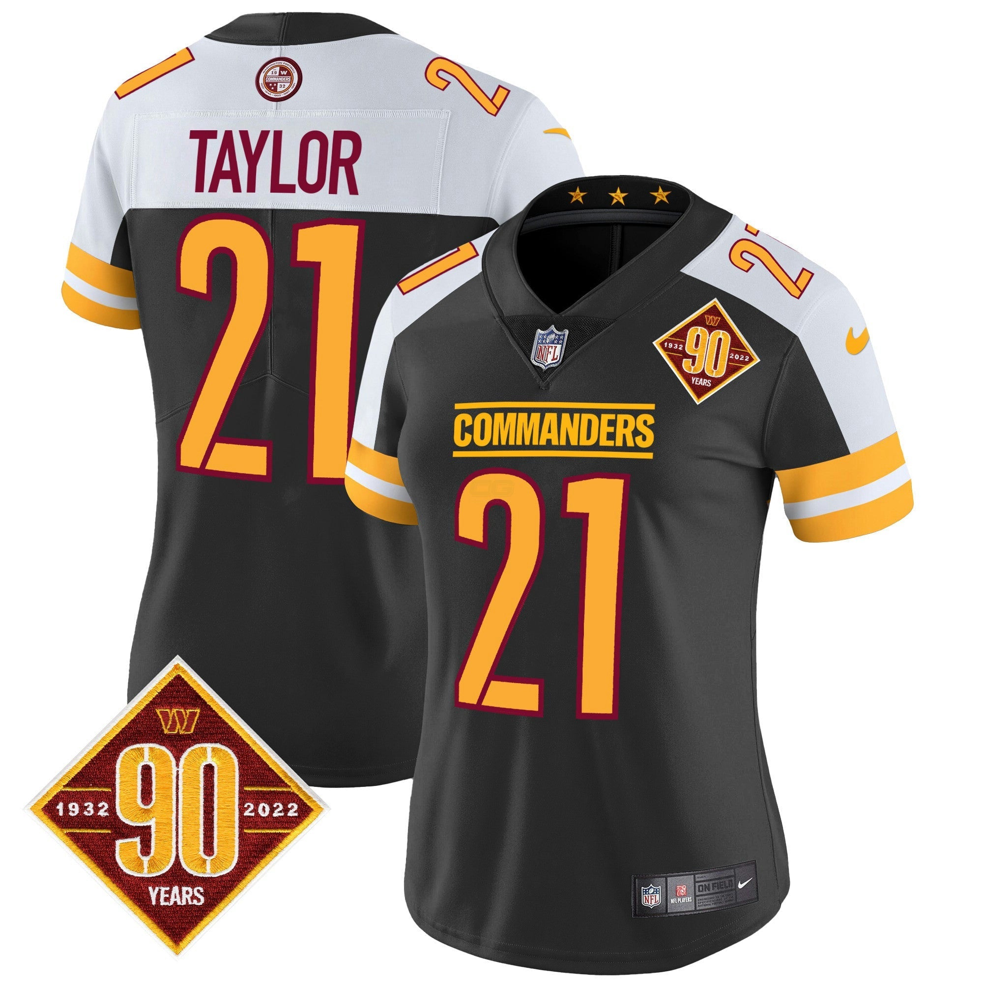 Camisa NFL Women’s Washington 90th Anniversary Patch Vapor Jersey V2