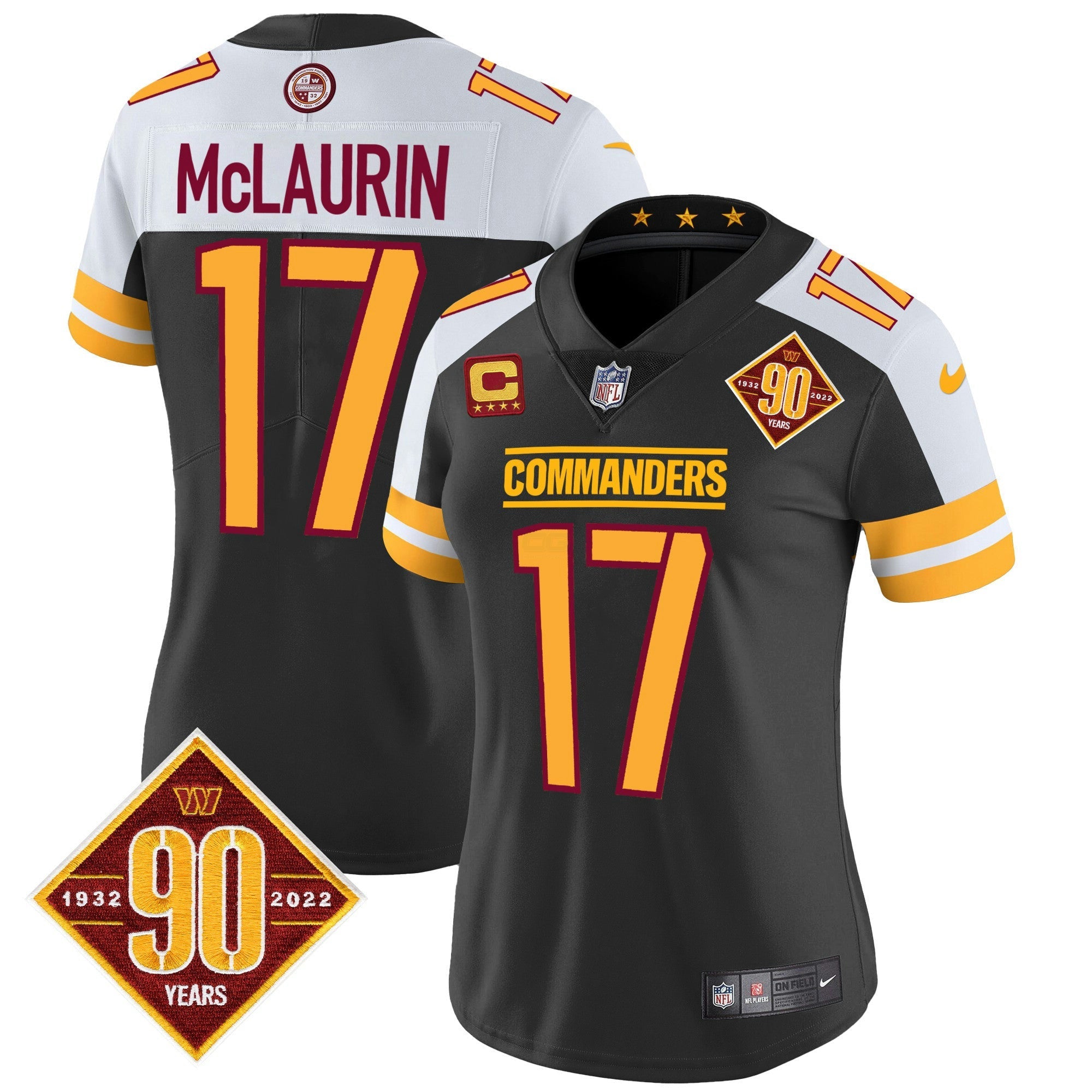 Camisa NFL Women’s Washington 90th Anniversary Patch Vapor Jersey V2
