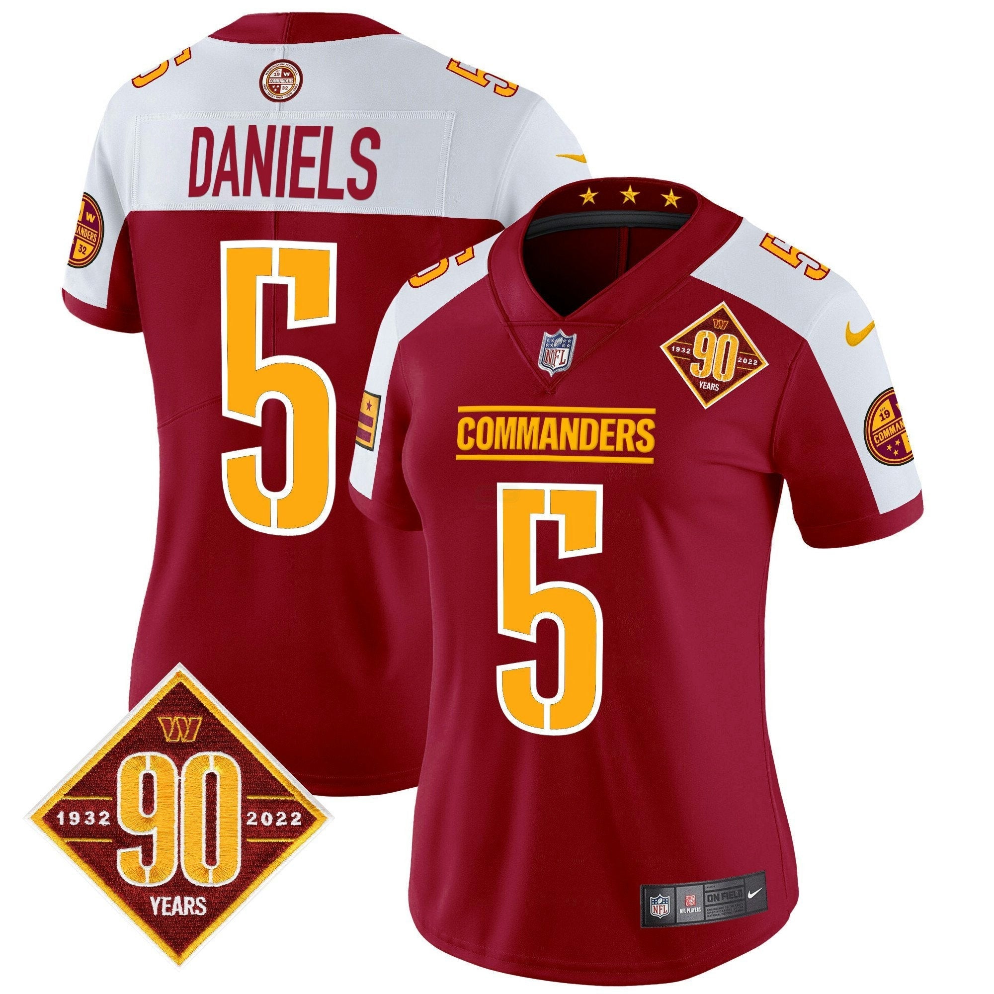 Camisa NFL Women’s Washington 90th Anniversary Patch Vapor Limited Jersey