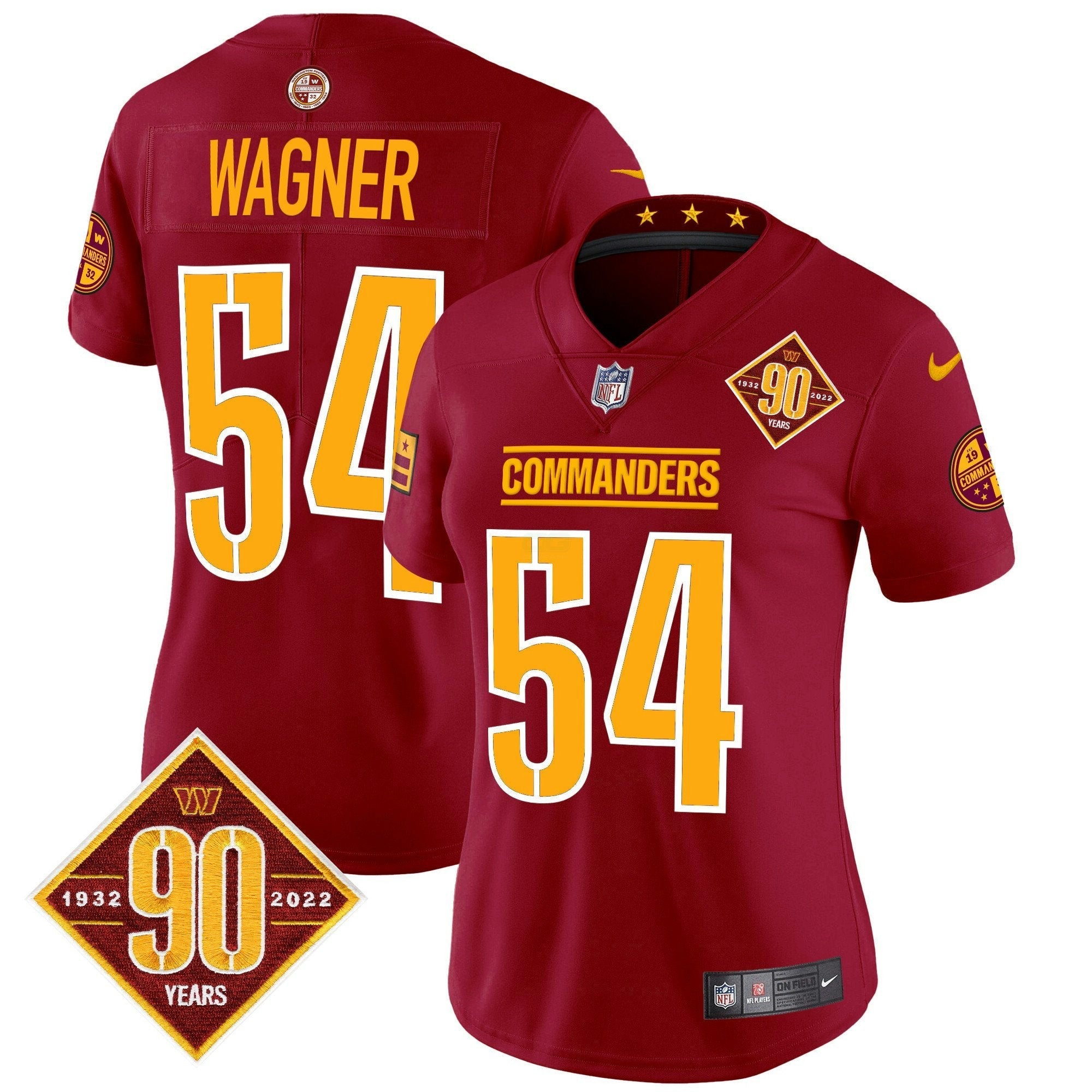 Camisa NFL Women’s Washington 90th Anniversary Patch Vapor Limited Jersey