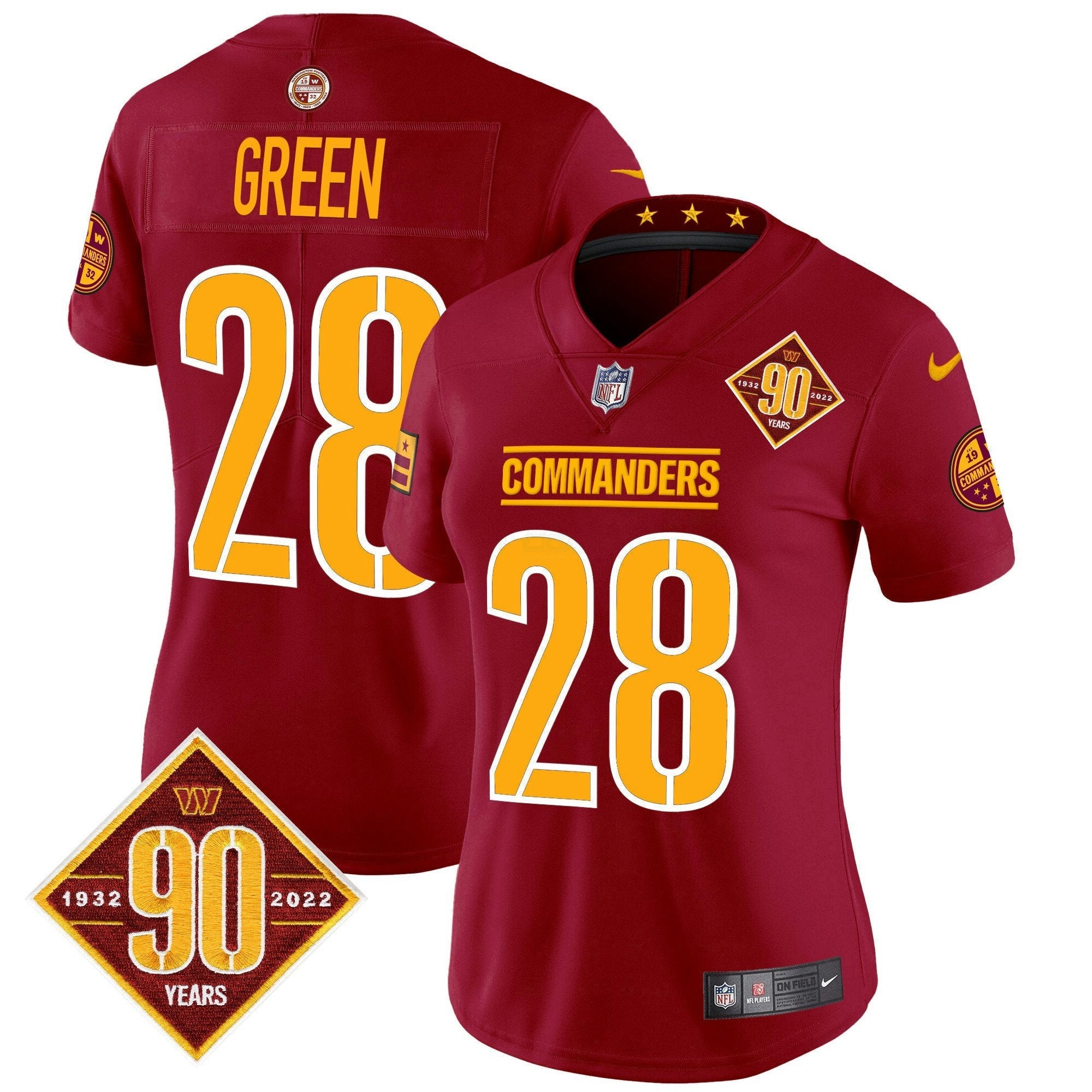 Camisa NFL Women’s Washington 90th Anniversary Patch Vapor Limited Jersey