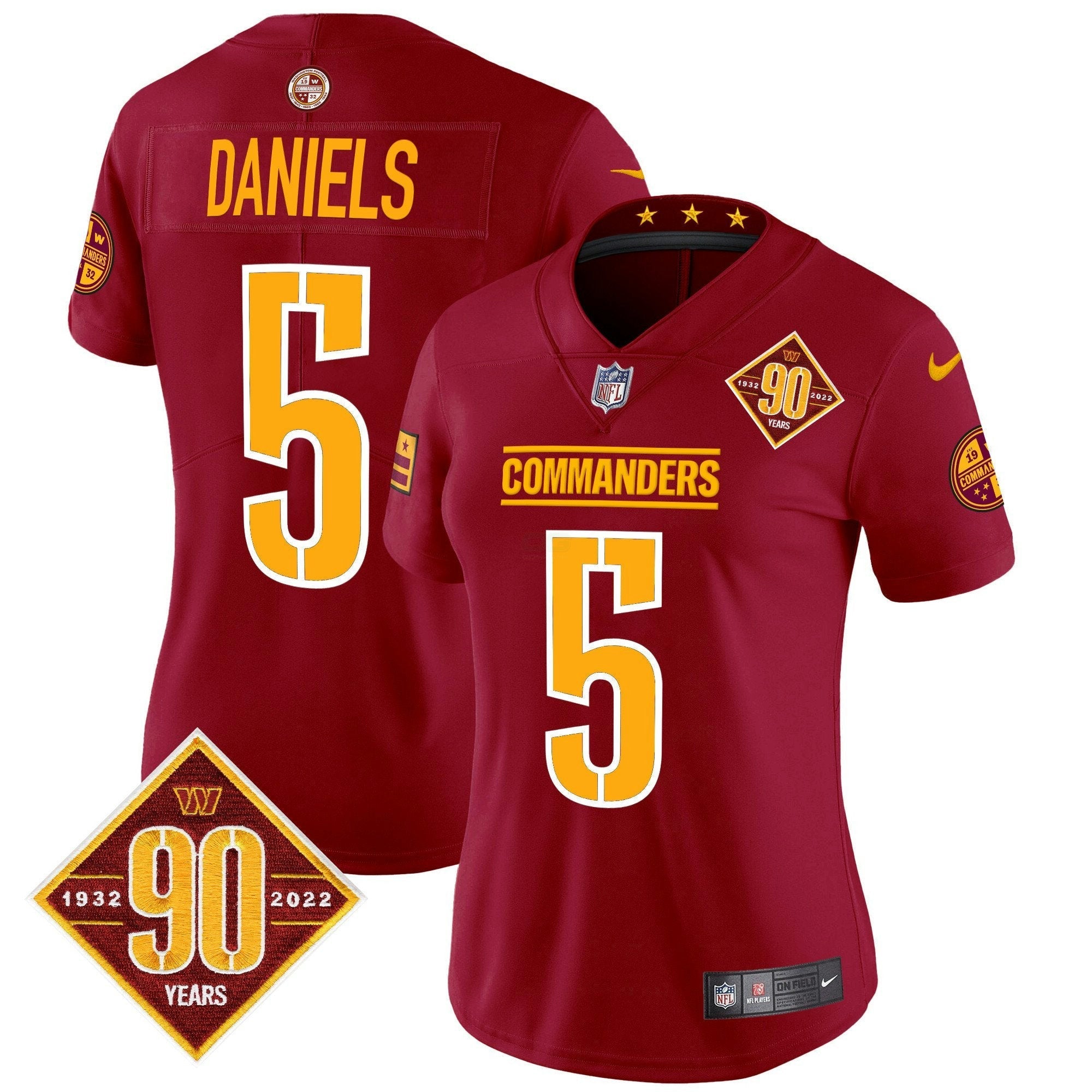 Camisa NFL Women’s Washington 90th Anniversary Patch Vapor Limited Jersey