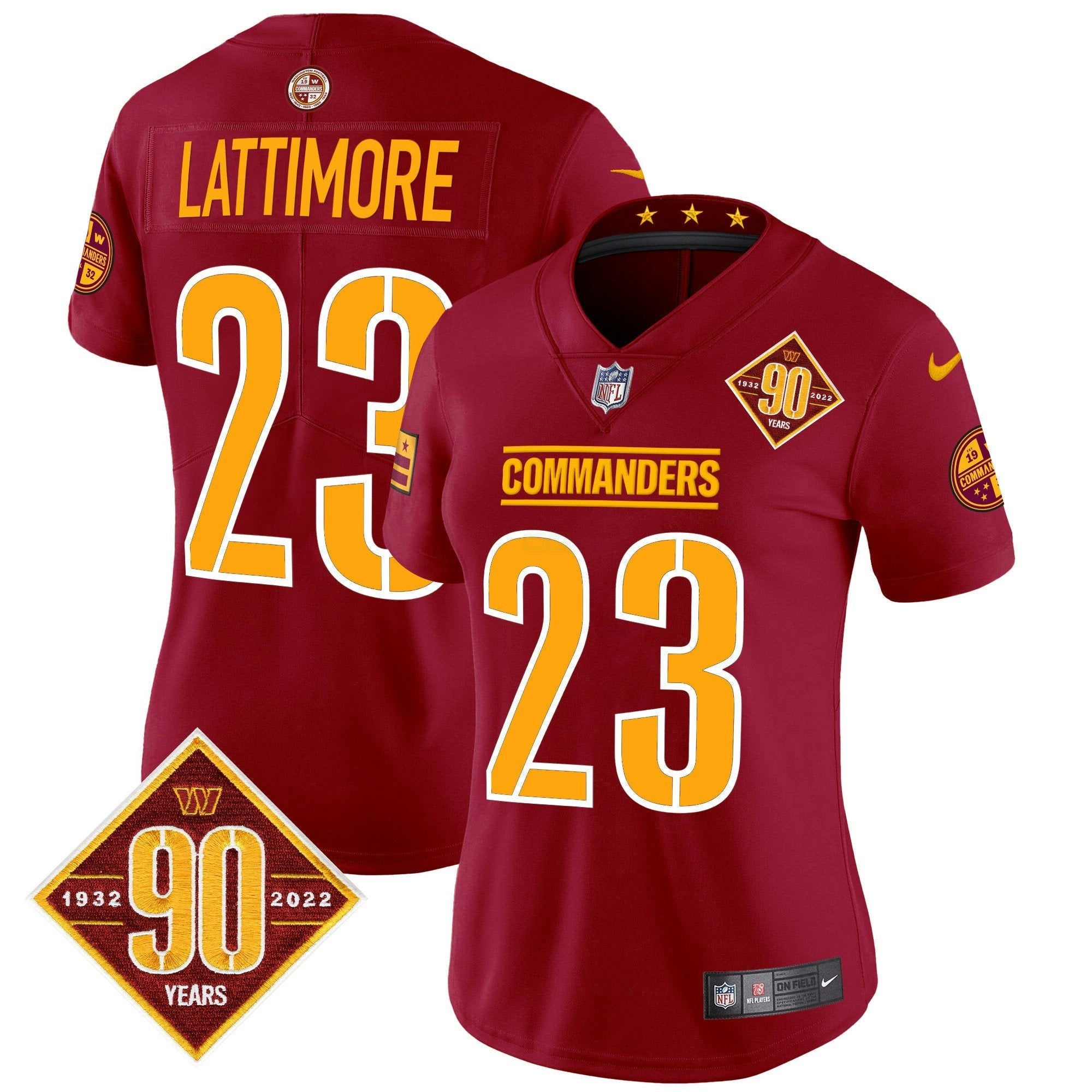 Camisa NFL Women’s Washington 90th Anniversary Patch Vapor Limited Jersey