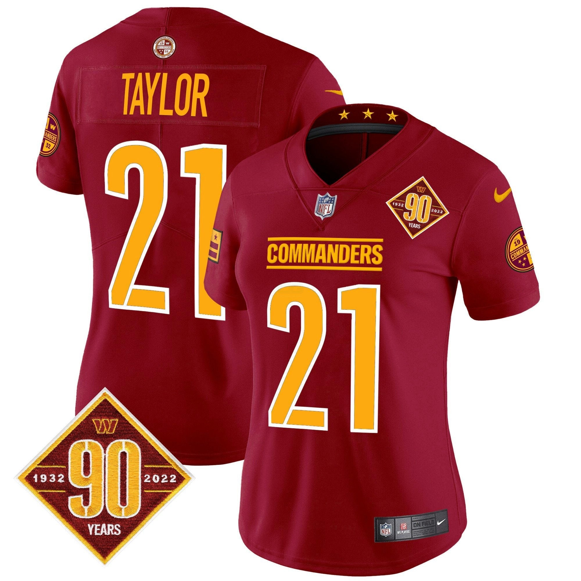 Camisa NFL Women’s Washington 90th Anniversary Patch Vapor Limited Jersey