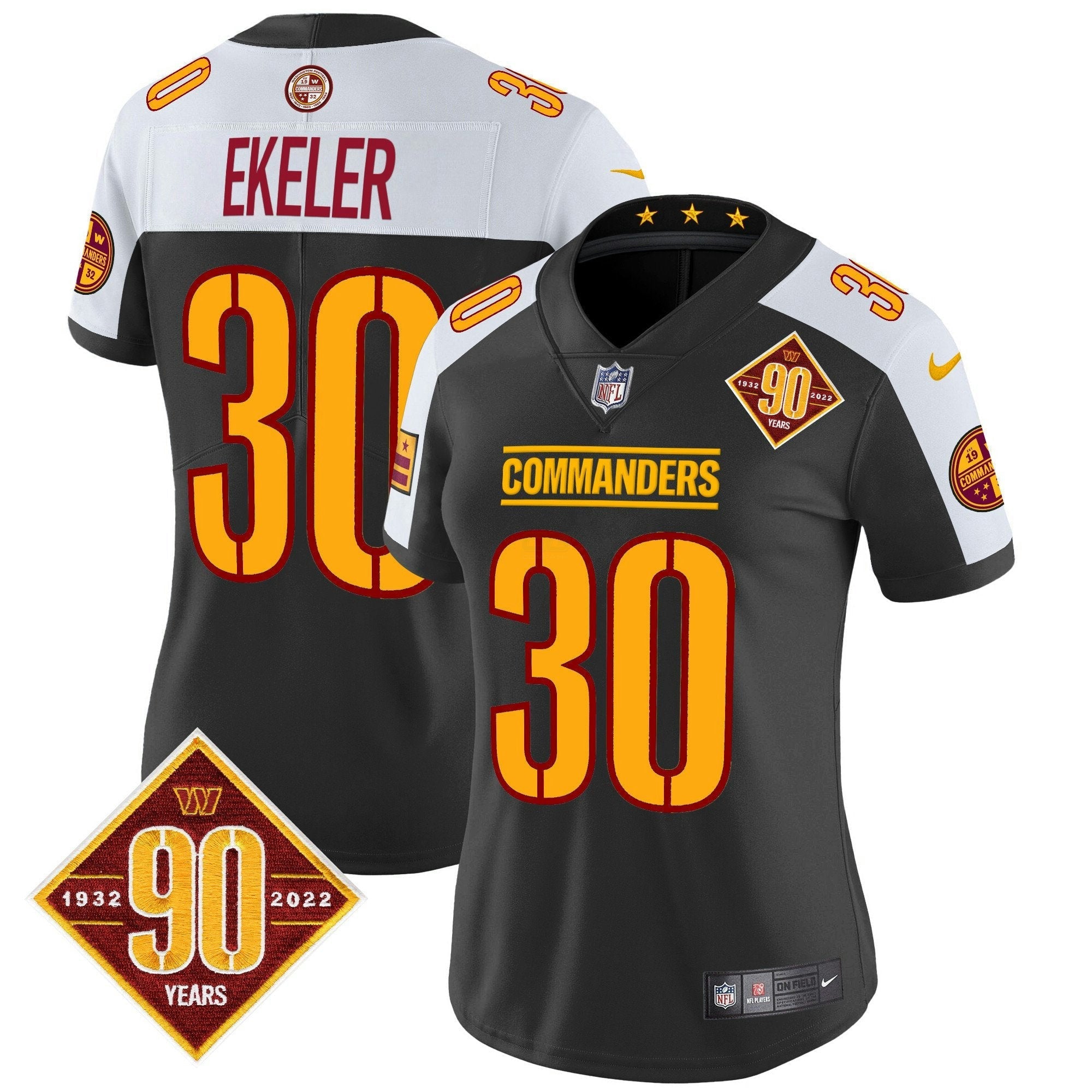 Camisa NFL Women’s Washington 90th Anniversary Patch Vapor Limited Jersey