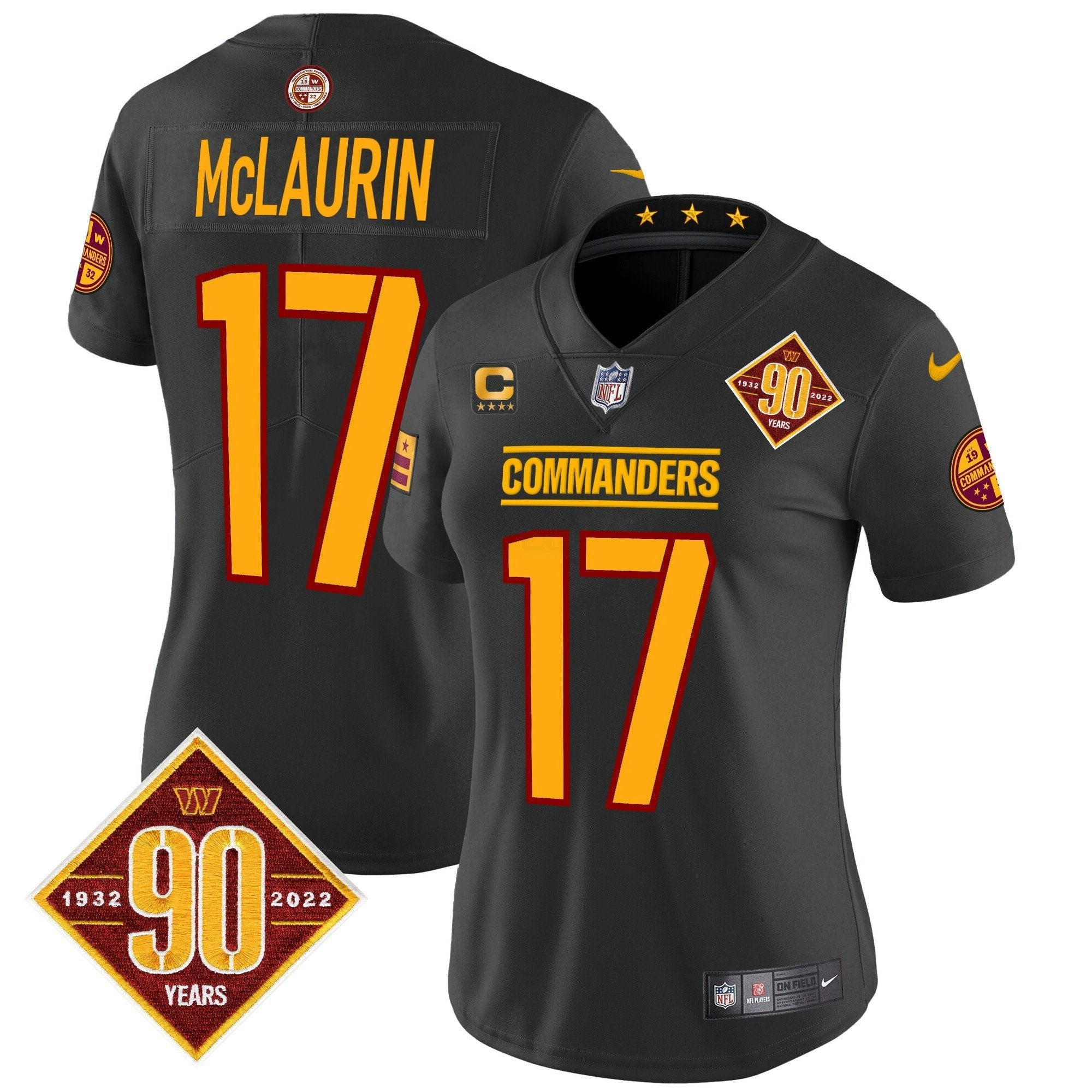 Camisa NFL Women’s Washington 90th Anniversary Patch Vapor Limited Jersey