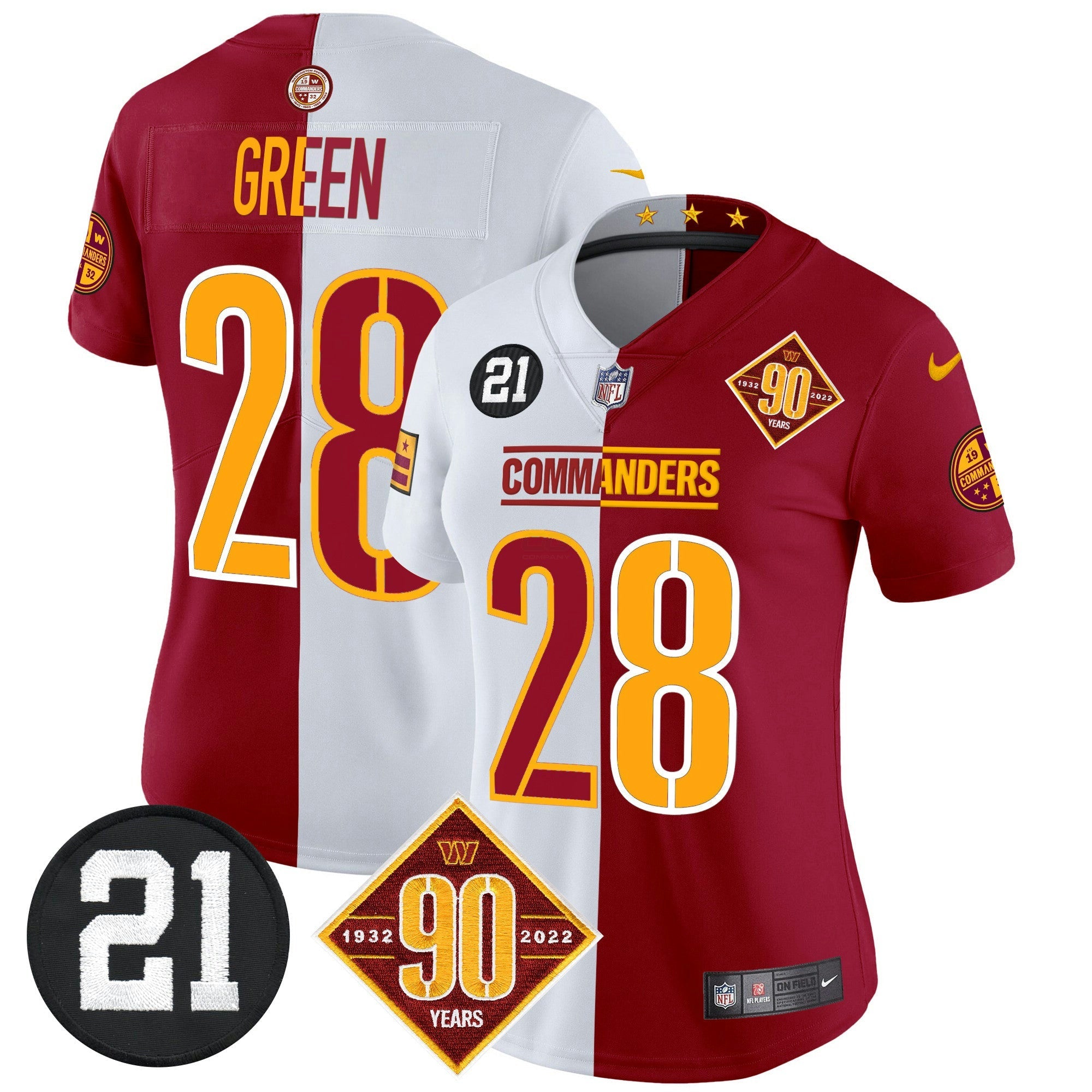 Camisa NFL Women’s Washington 90th & Sean Taylor Patch Vapor Limited Jersey