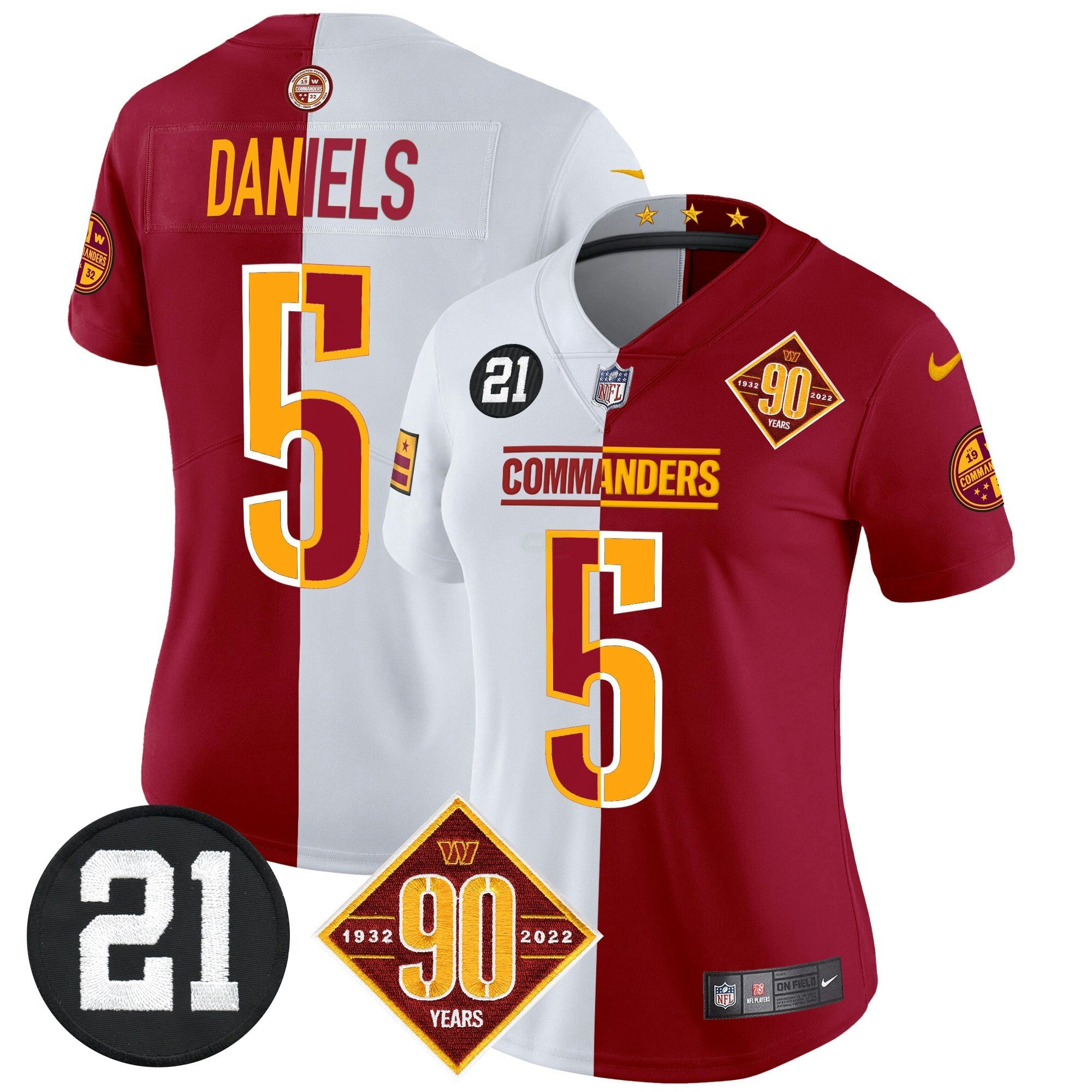 Camisa NFL Women’s Washington 90th & Sean Taylor Patch Vapor Limited Jersey
