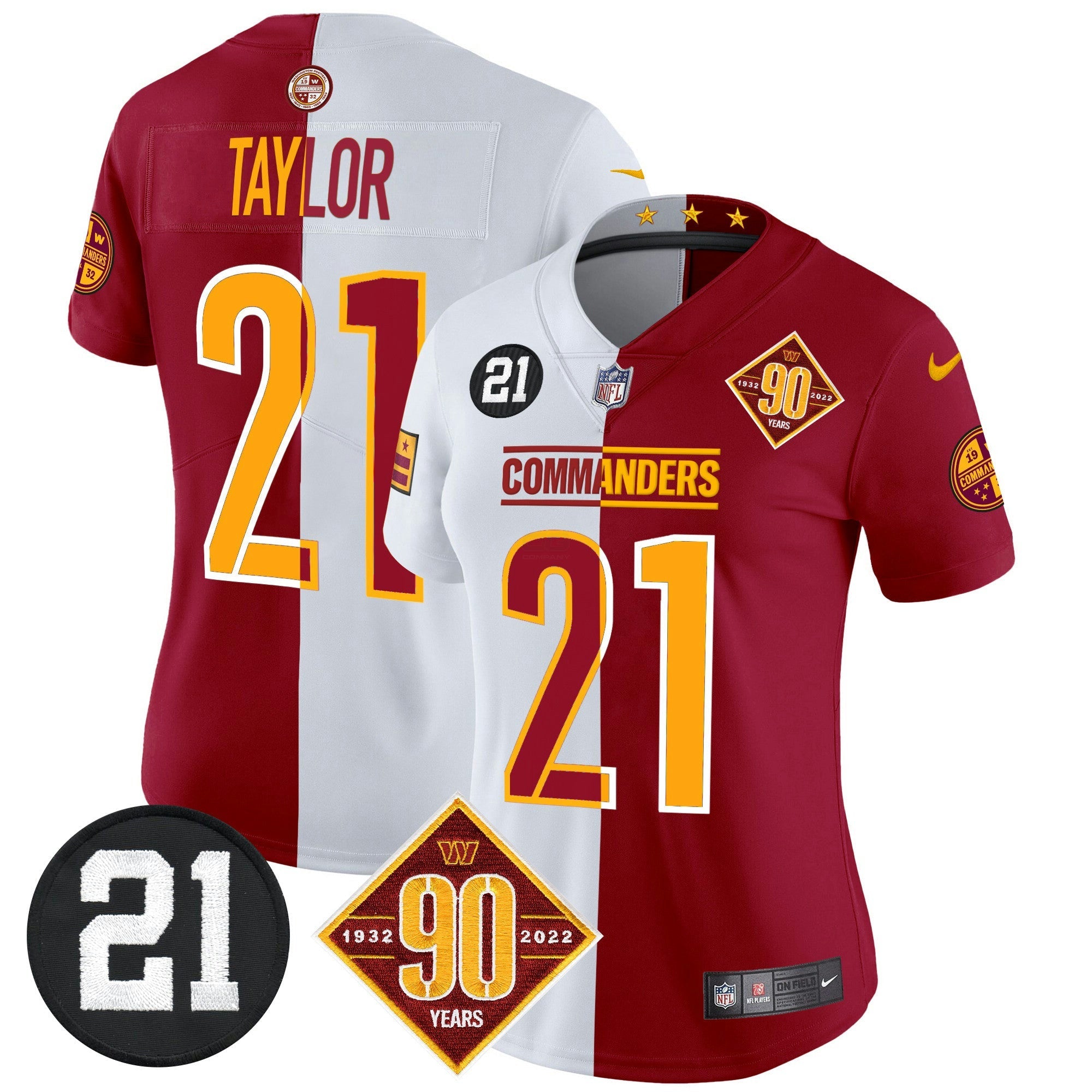 Camisa NFL Women’s Washington 90th & Sean Taylor Patch Vapor Limited Jersey