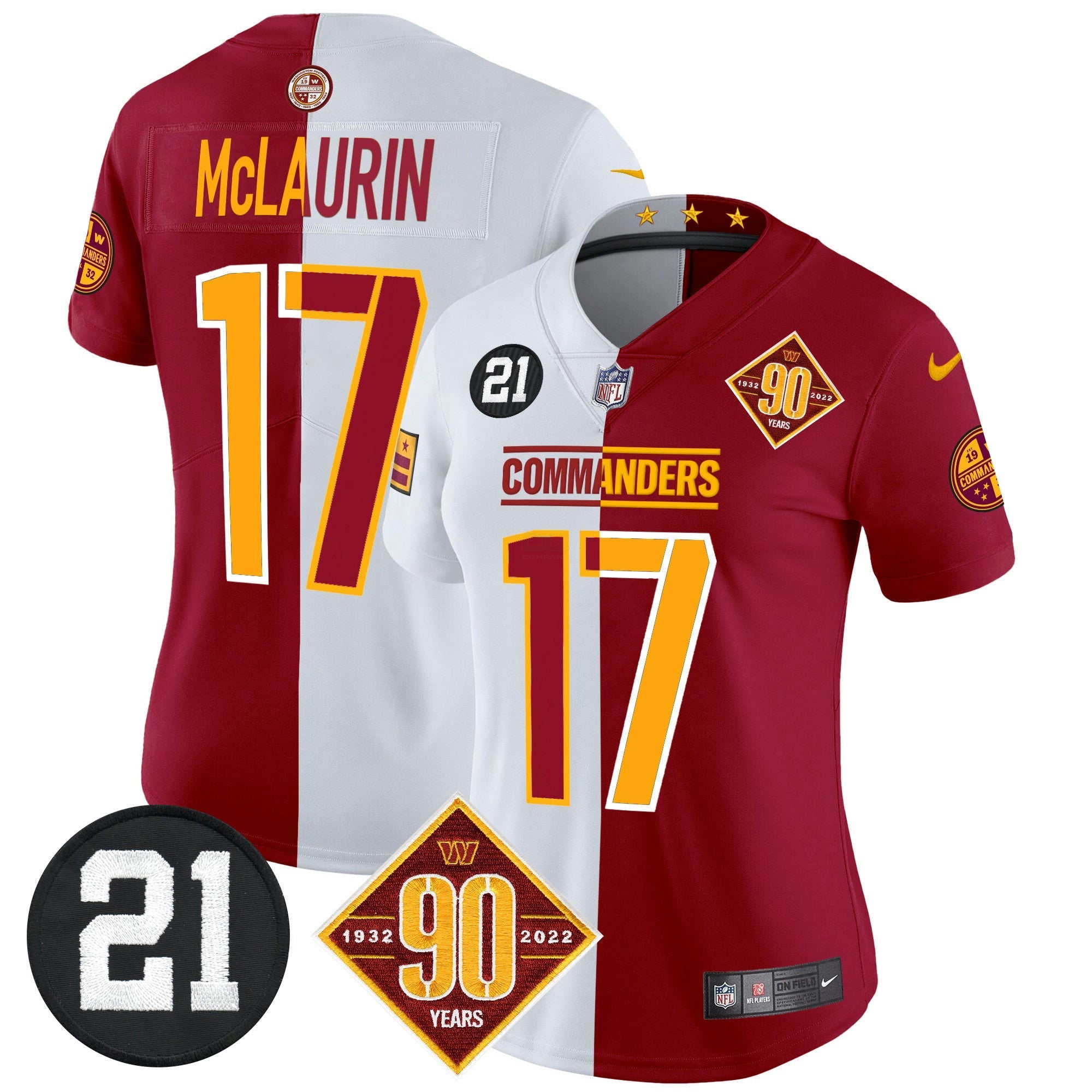 Camisa NFL Women’s Washington 90th & Sean Taylor Patch Vapor Limited Jersey