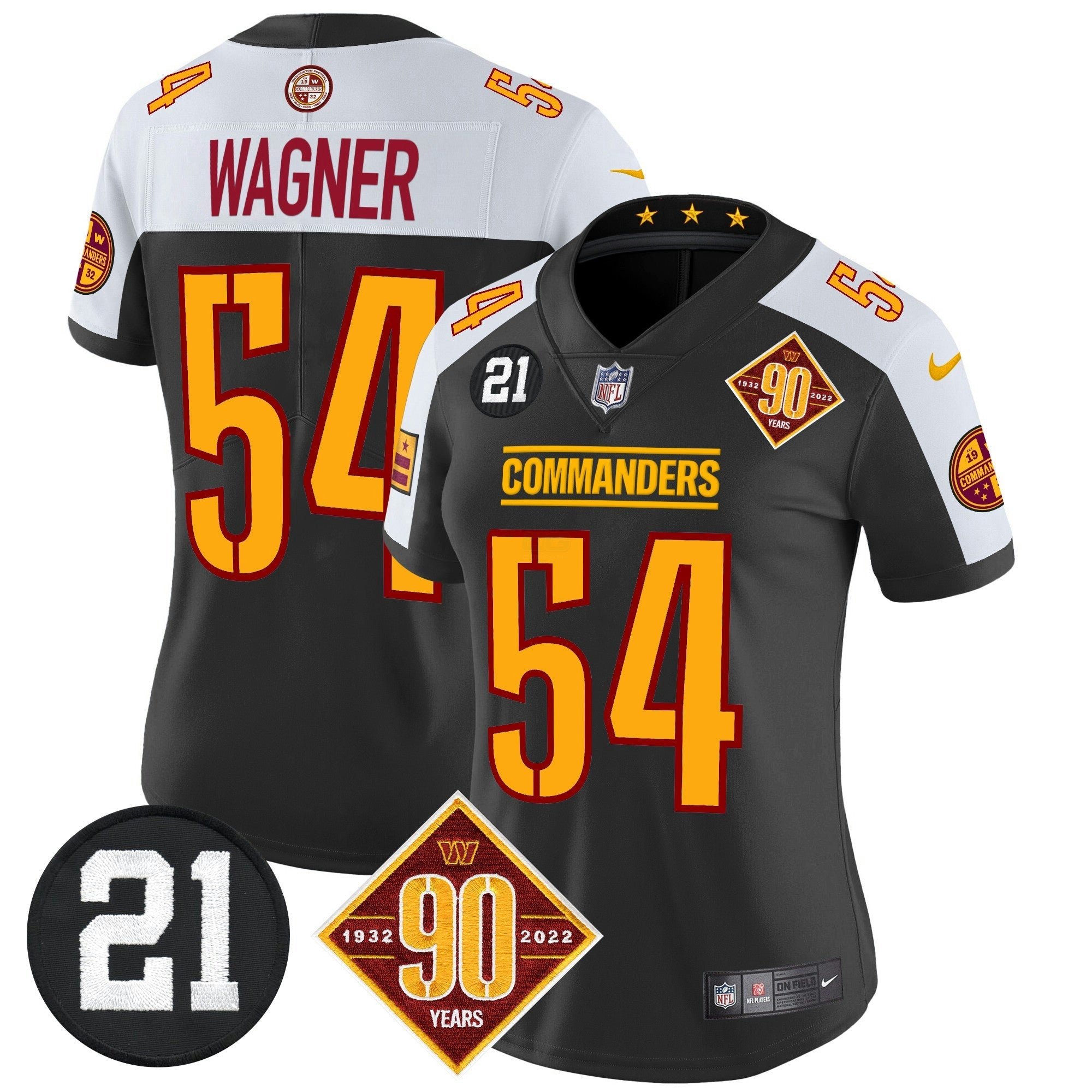 Camisa NFL Women’s Washington 90th & Sean Taylor Patch Vapor Limited Jersey
