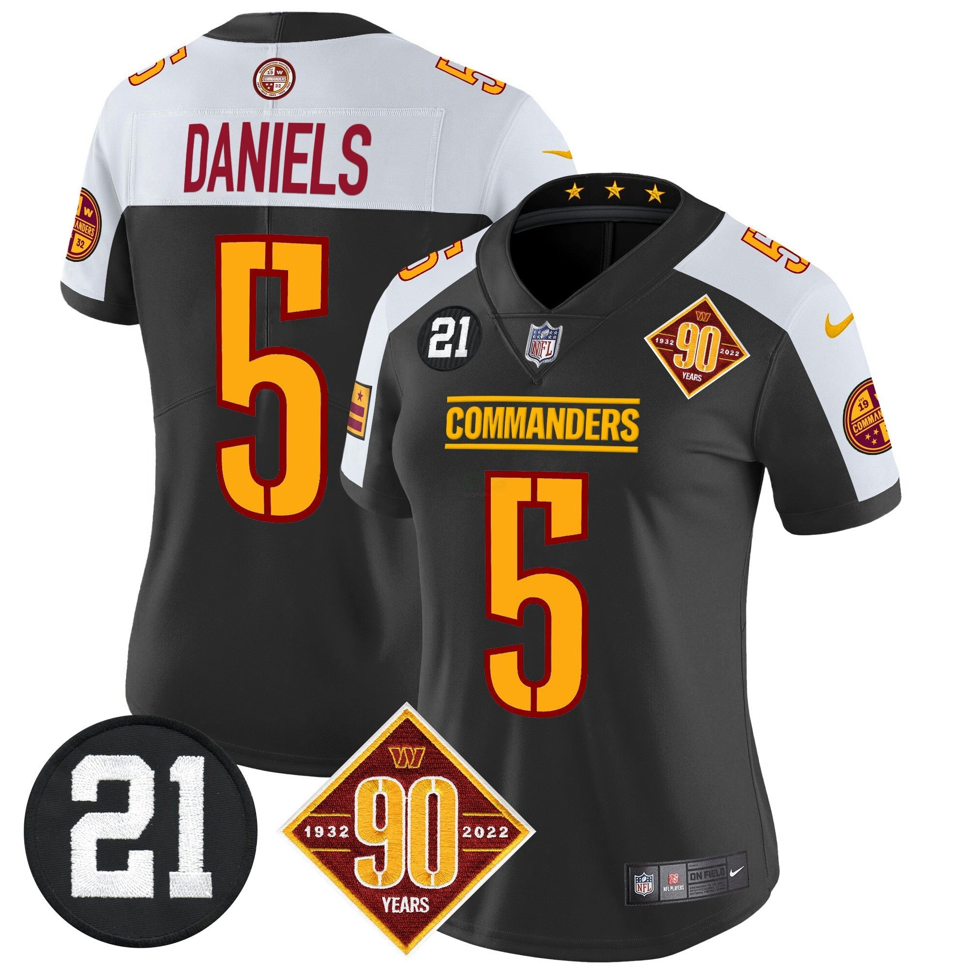 Camisa NFL Women’s Washington 90th & Sean Taylor Patch Vapor Limited Jersey
