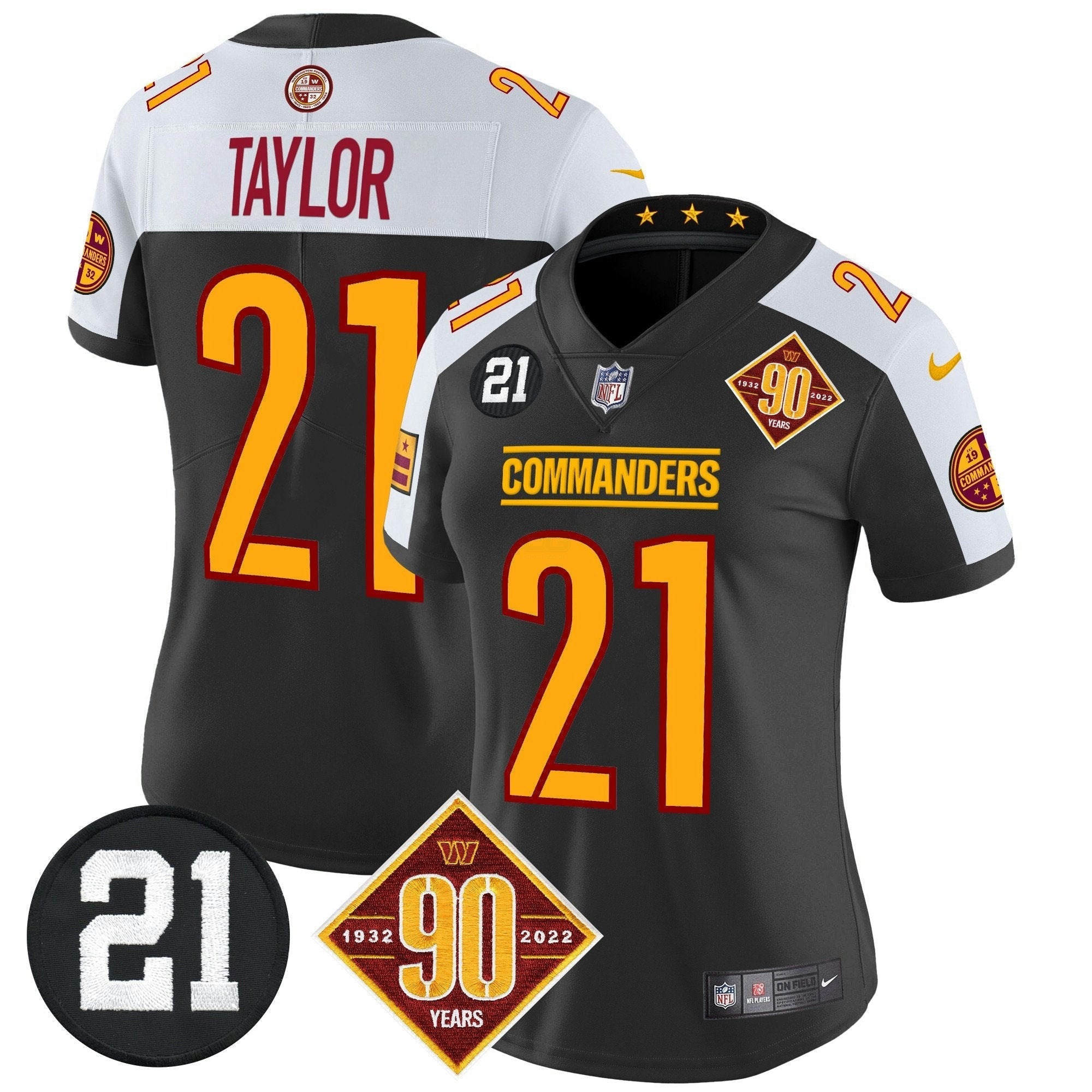 Camisa NFL Women’s Washington 90th & Sean Taylor Patch Vapor Limited Jersey