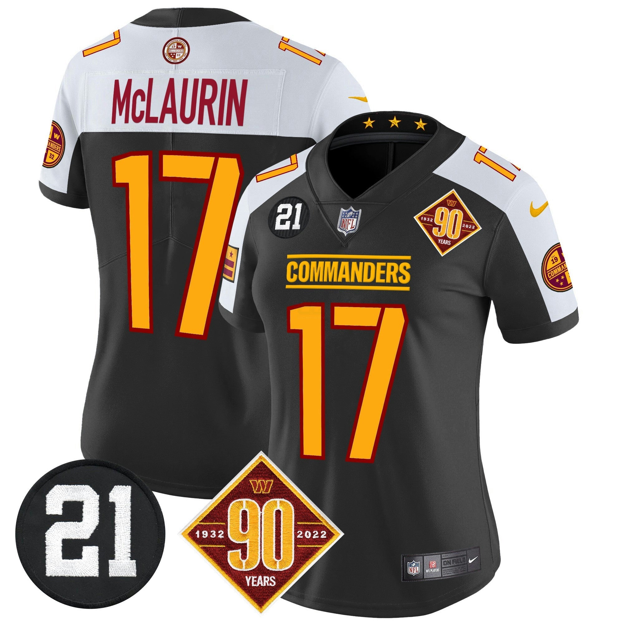 Camisa NFL Women’s Washington 90th & Sean Taylor Patch Vapor Limited Jersey