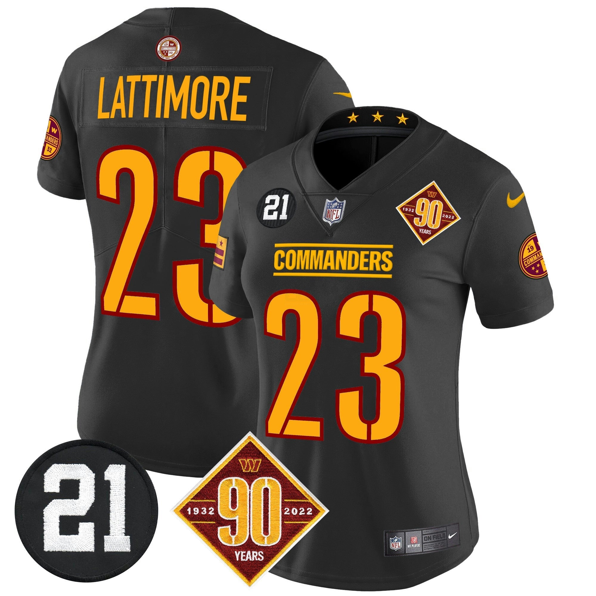Camisa NFL Women’s Washington 90th & Sean Taylor Patch Vapor Limited Jersey