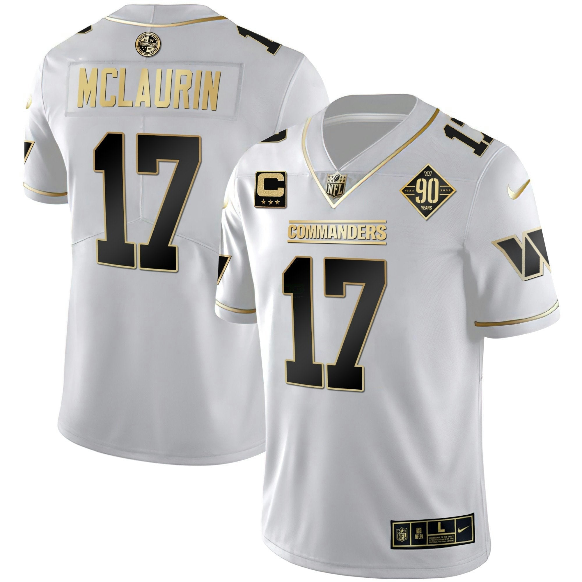 Camisa NFL Women’s Washington Branca Dourada & Preta Dourada Vapor Limited Jersey