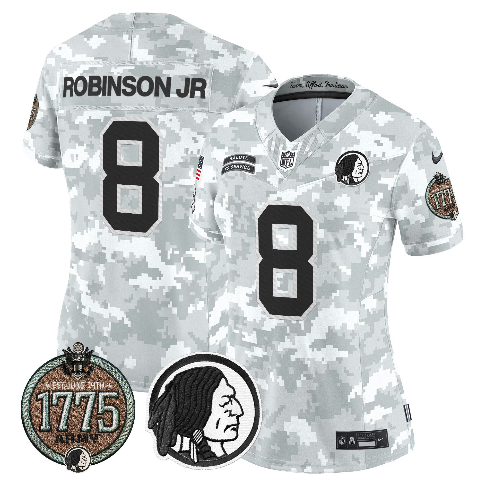 Camisa NFL Women’s Washington Redskins 2024 Salute to Service Establishment Year Patch Vapor Limited Jersey