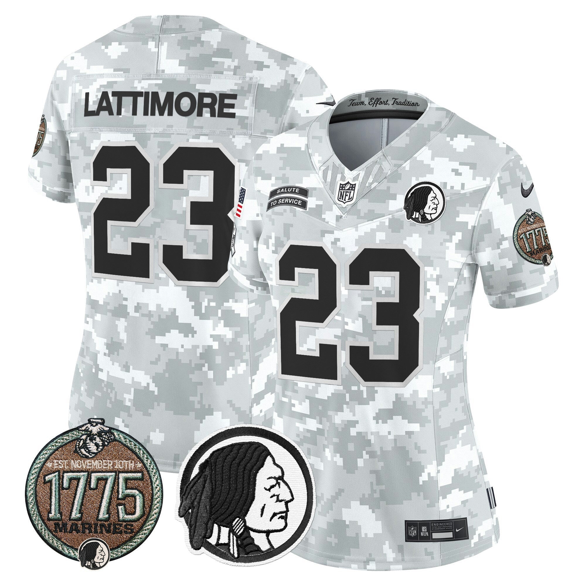 Camisa NFL Women’s Washington Redskins 2024 Salute to Service Establishment Year Patch Vapor Limited Jersey