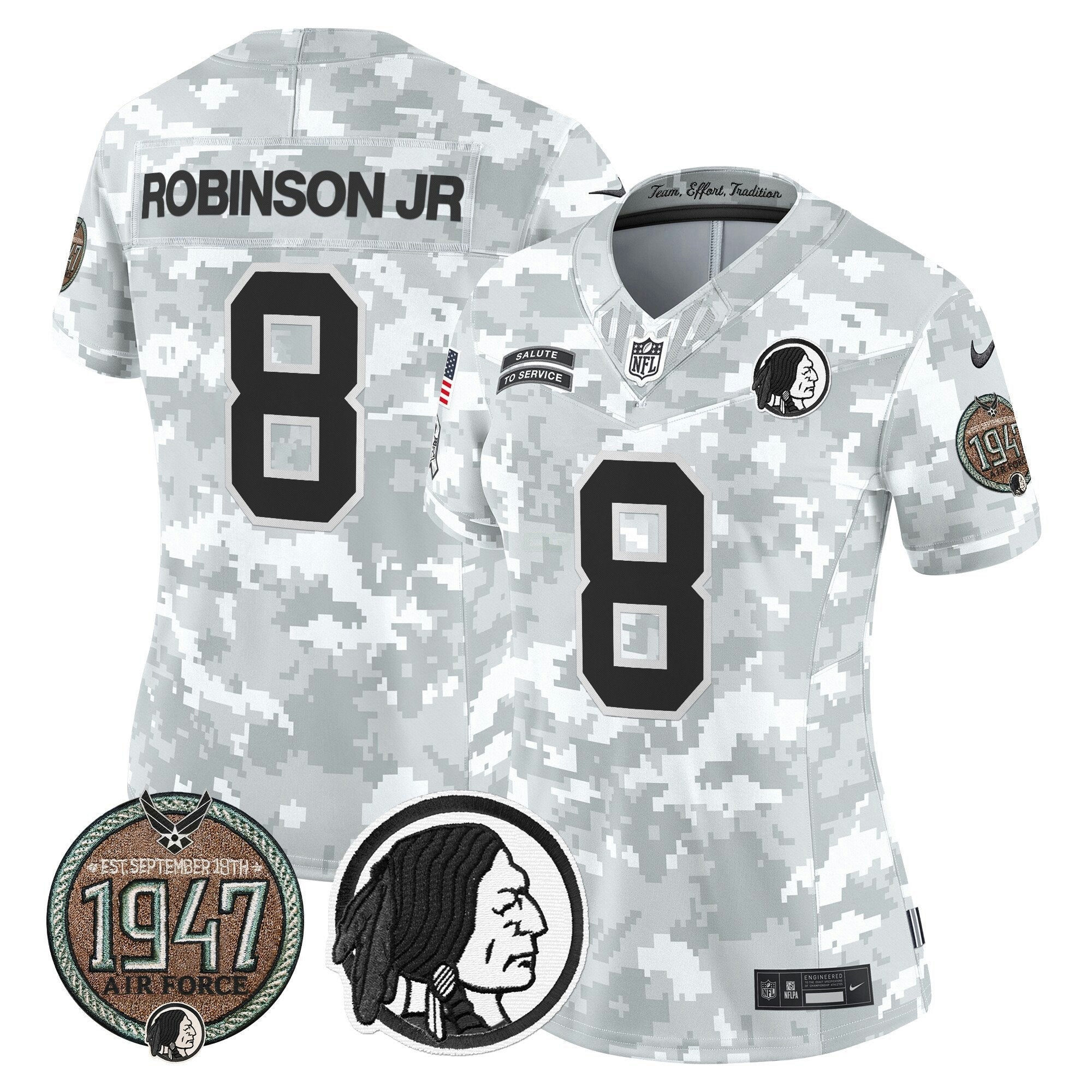 Camisa NFL Women’s Washington Redskins 2024 Salute to Service Establishment Year Patch Vapor Limited Jersey