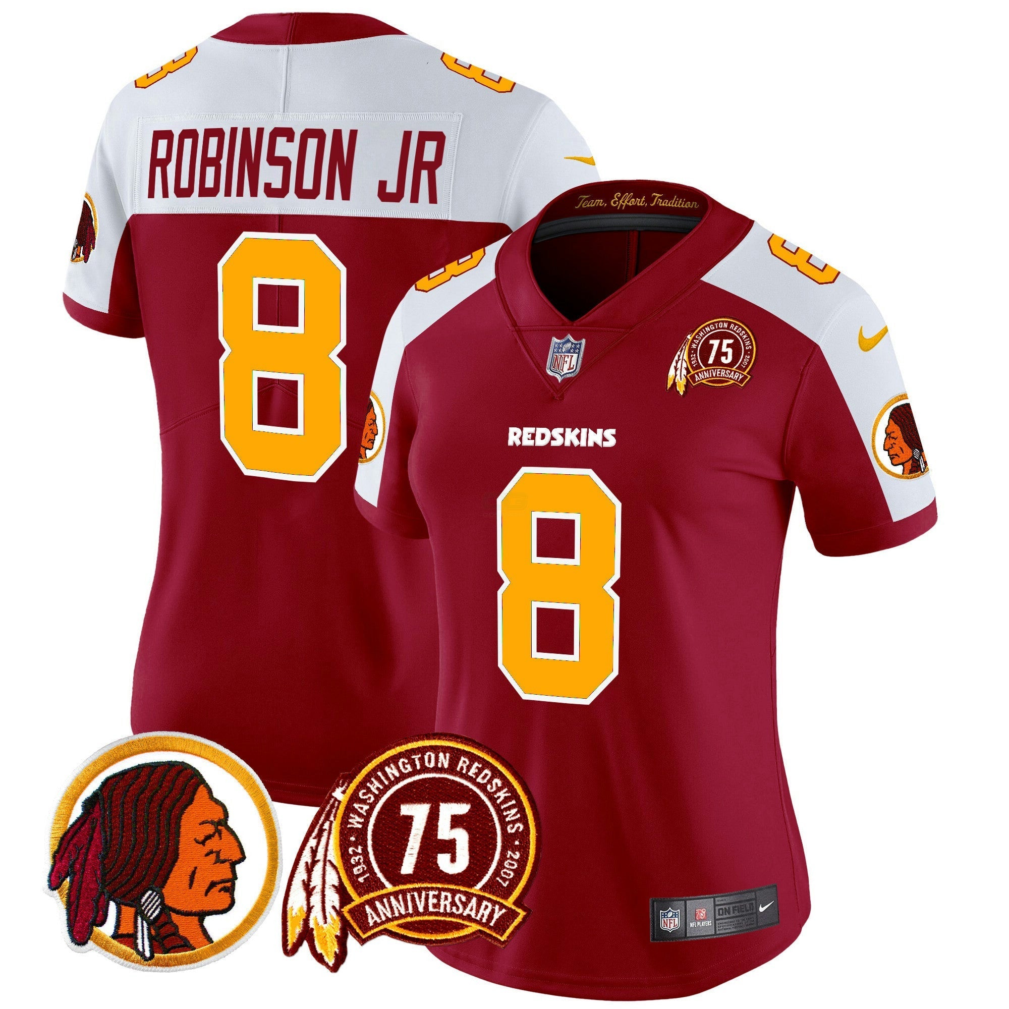 Camisa NFL Women’s Washington Redskins 75th Patch Throwback Vapor Limited Jersey
