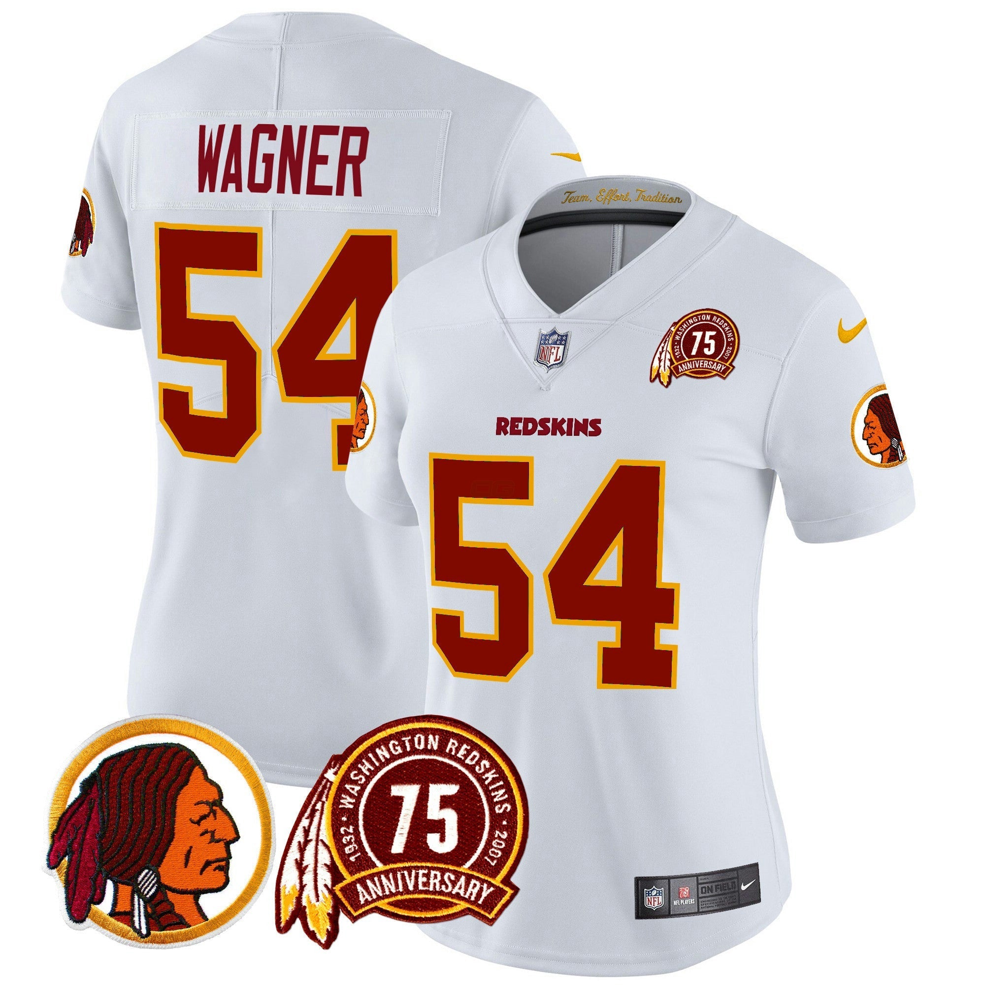 Camisa NFL Women’s Washington Redskins 75th Patch Throwback Vapor Limited Jersey