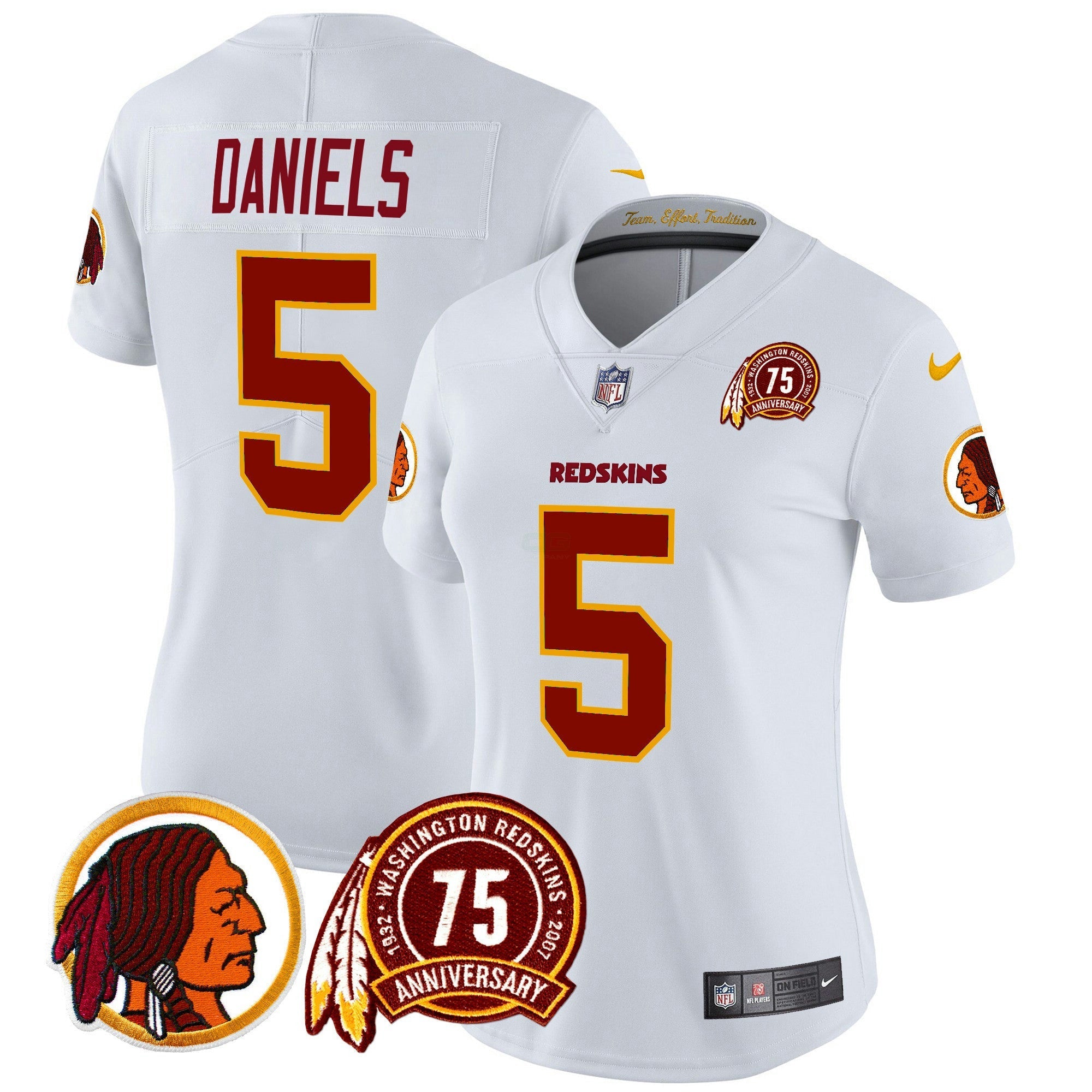 Camisa NFL Women’s Washington Redskins 75th Patch Throwback Vapor Limited Jersey