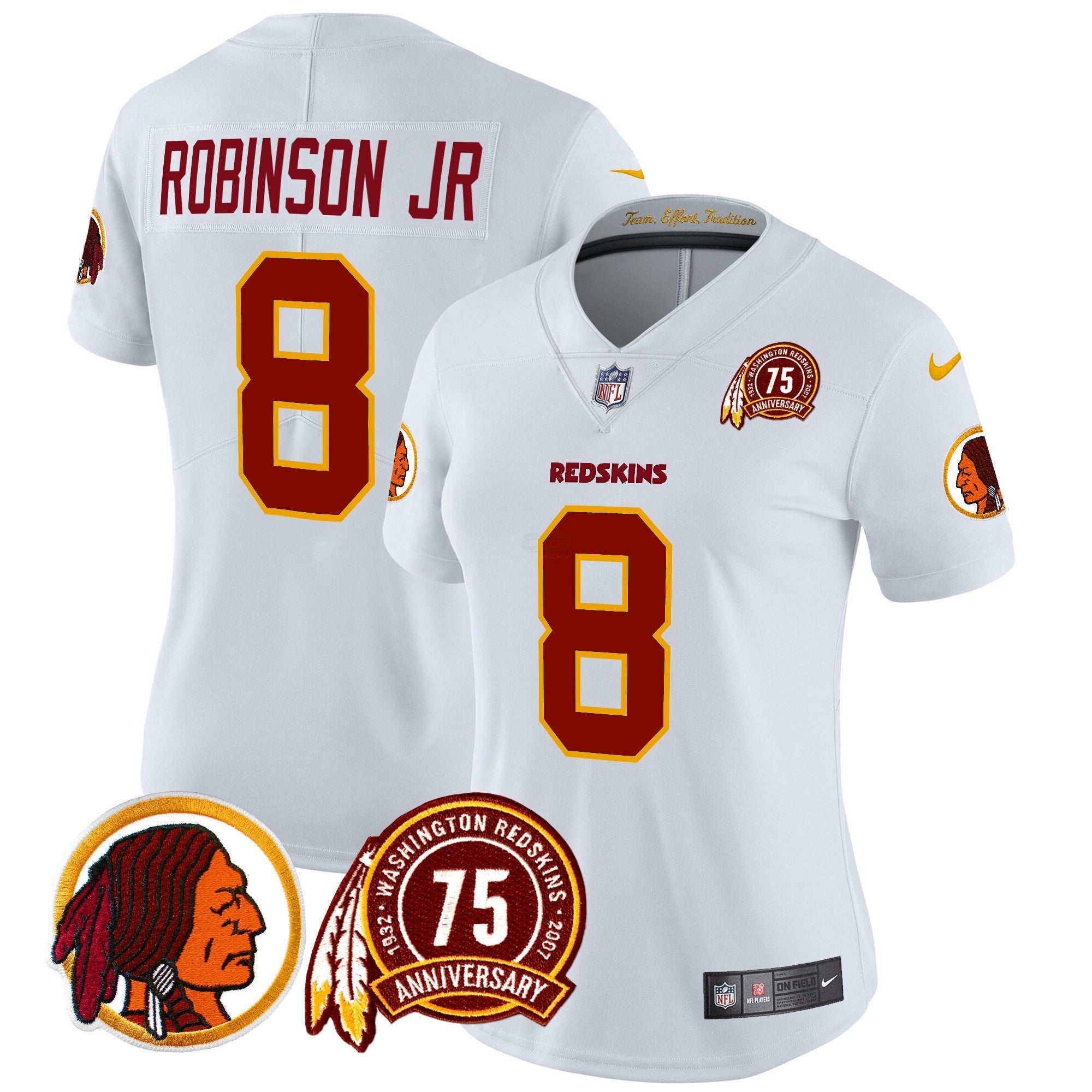 Camisa NFL Women’s Washington Redskins 75th Patch Throwback Vapor Limited Jersey