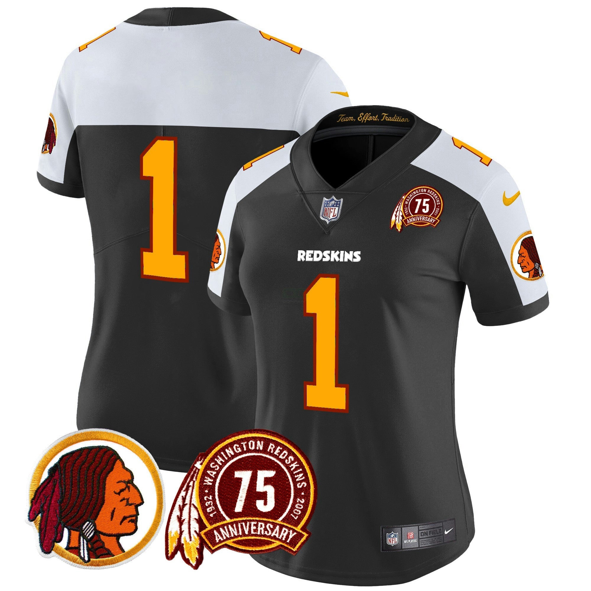 Camisa NFL Women’s Washington Redskins 75th Patch Throwback Vapor Limited Jersey