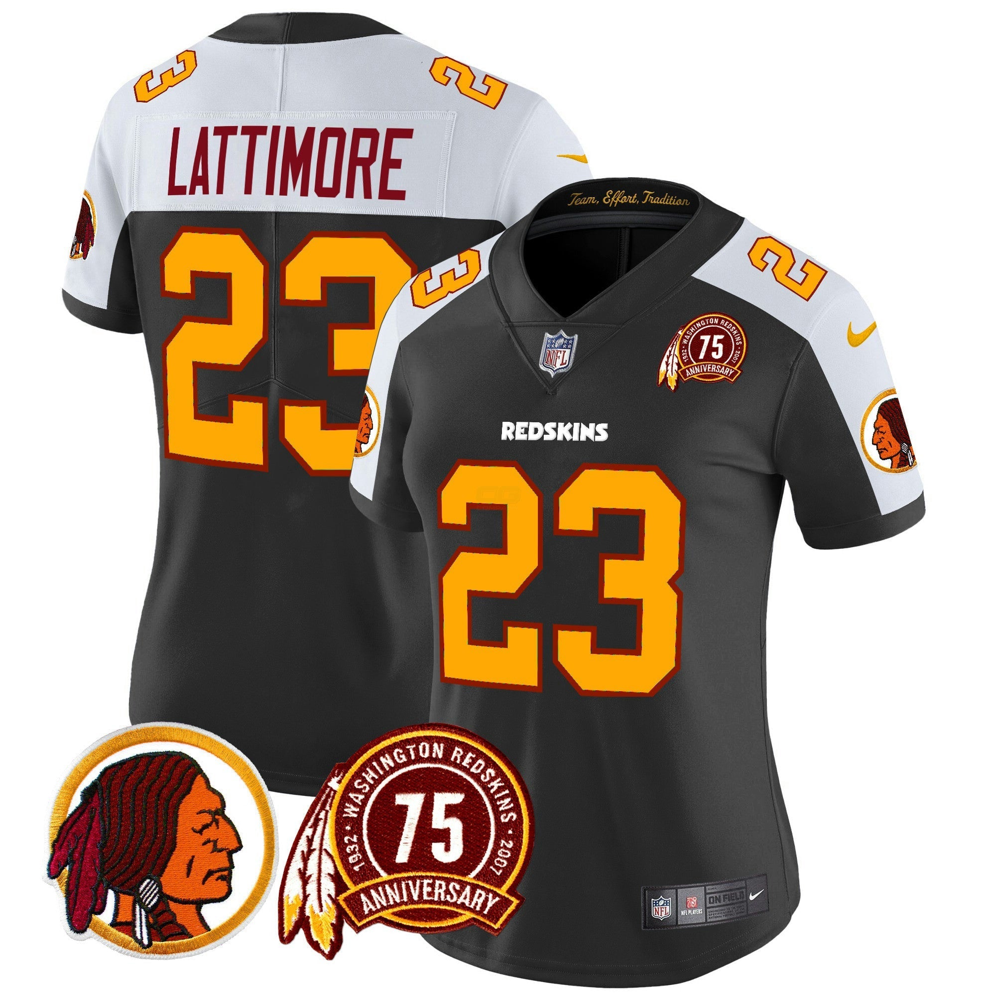 Camisa NFL Women’s Washington Redskins 75th Patch Throwback Vapor Limited Jersey