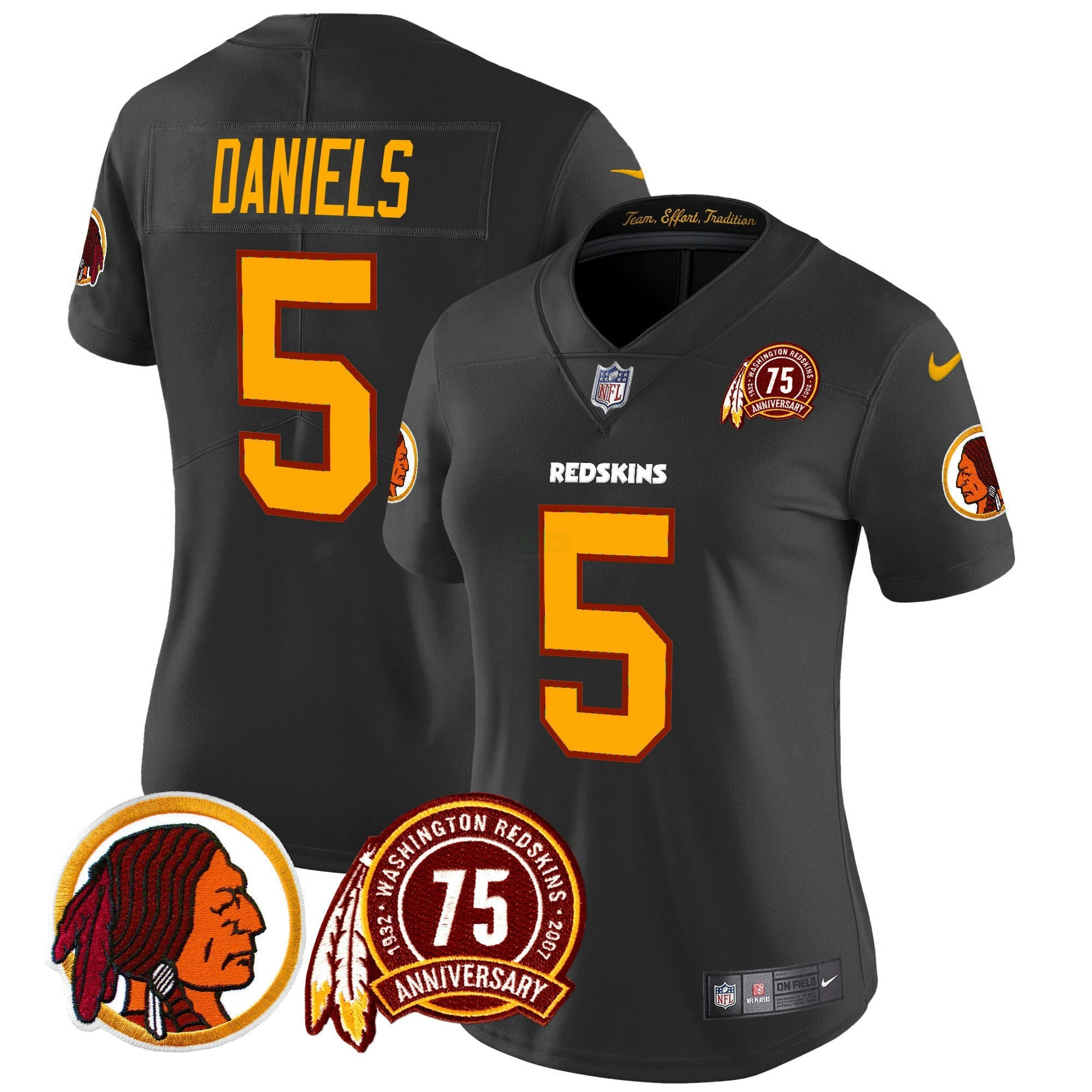 Camisa NFL Women’s Washington Redskins 75th Patch Throwback Vapor Limited Jersey