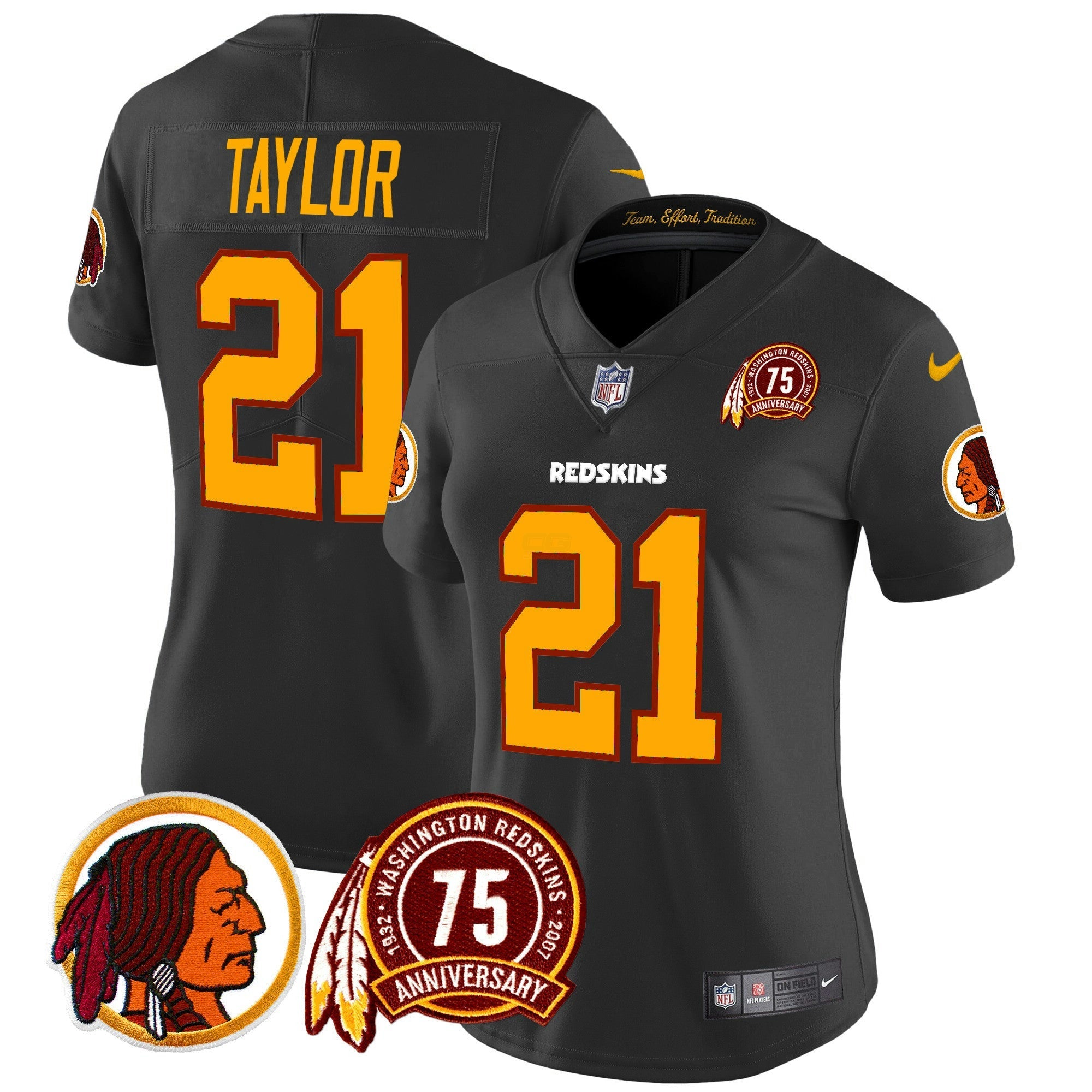 Camisa NFL Women’s Washington Redskins 75th Patch Throwback Vapor Limited Jersey