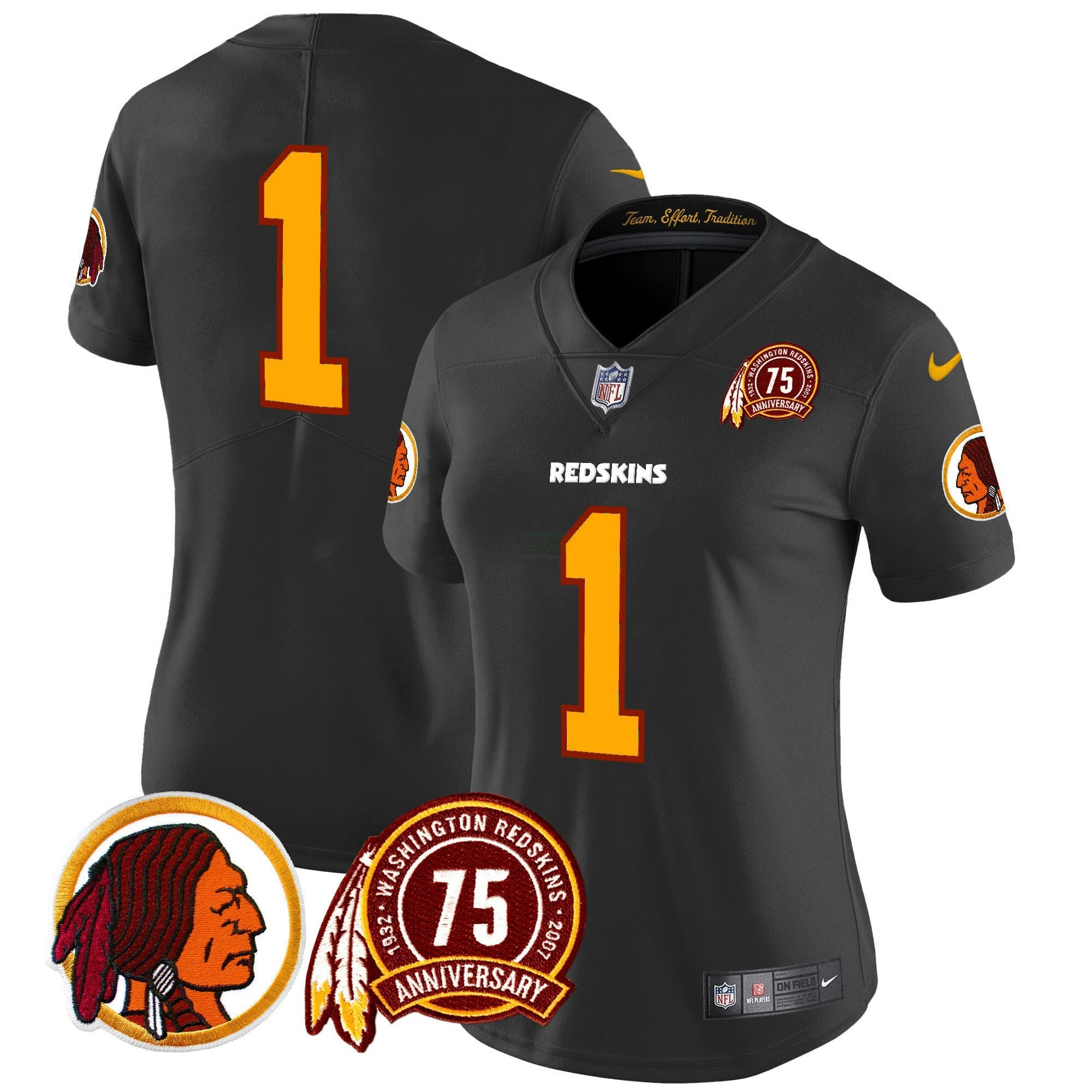 Camisa NFL Women’s Washington Redskins 75th Patch Throwback Vapor Limited Jersey