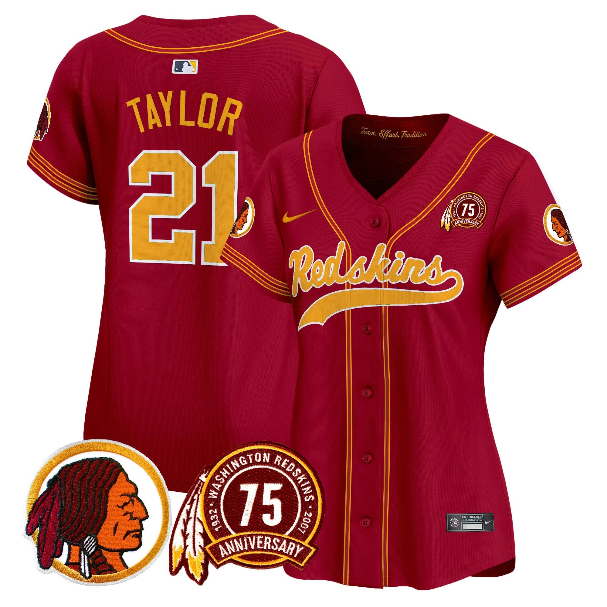 Camisa NFL Women’s Washington Redskins 75th Patch Throwback Vapor Premier Limited Jersey