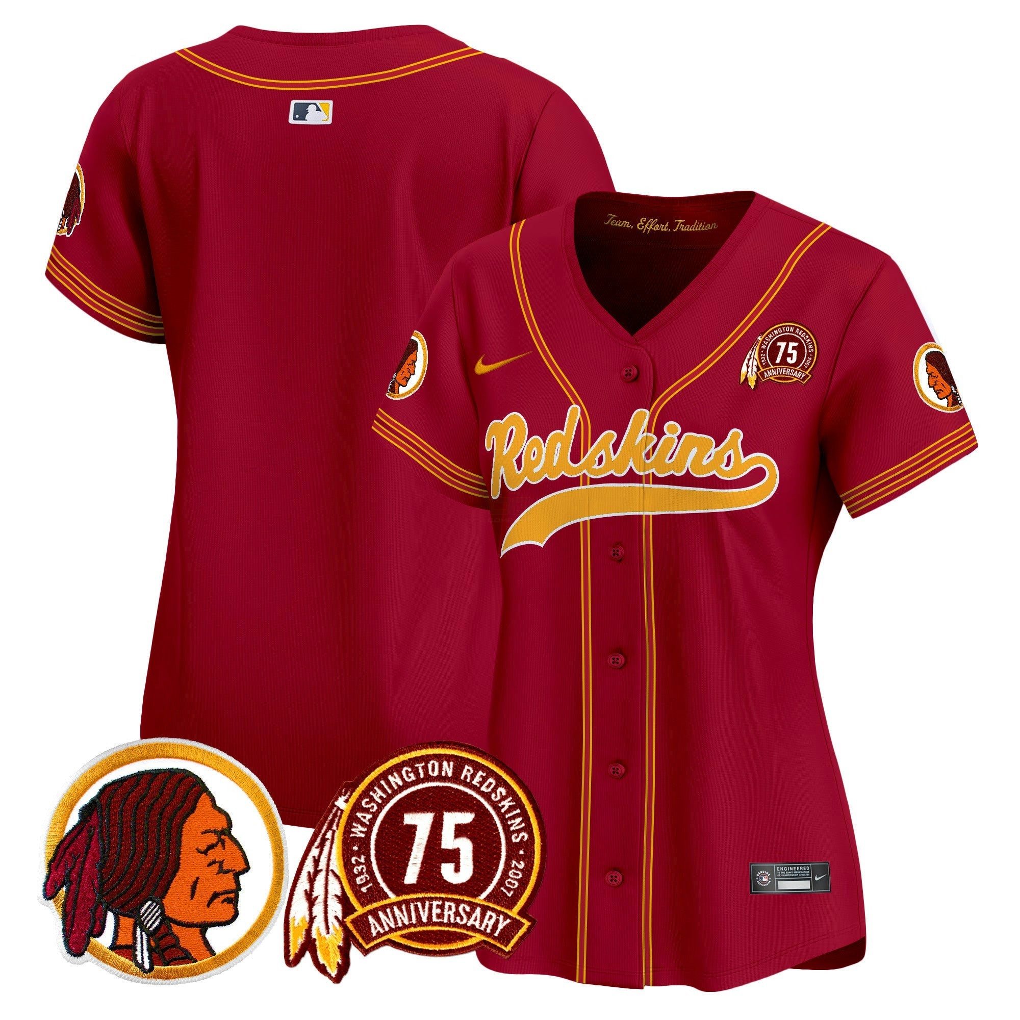 Camisa NFL Women’s Washington Redskins 75th Patch Throwback Vapor Premier Limited Jersey
