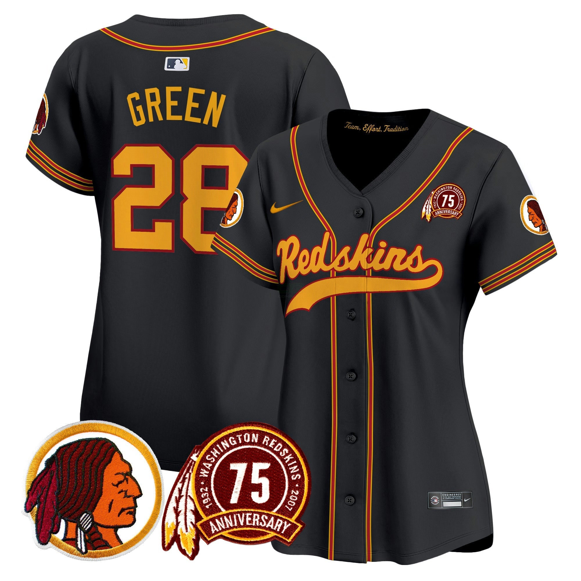 Camisa NFL Women’s Washington Redskins 75th Patch Throwback Vapor Premier Limited Jersey