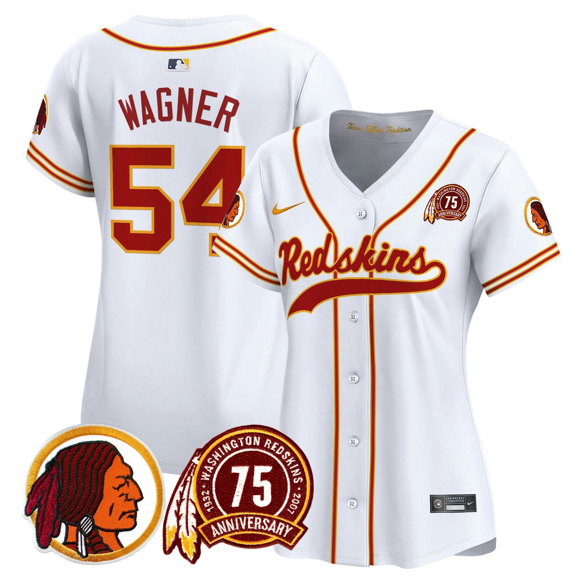 Camisa NFL Women’s Washington Redskins 75th Patch Throwback Vapor Premier Limited Jersey