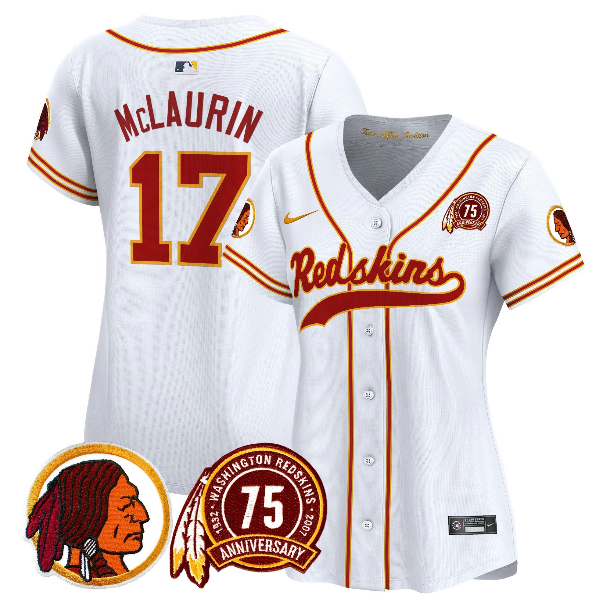 Camisa NFL Women’s Washington Redskins 75th Patch Throwback Vapor Premier Limited Jersey