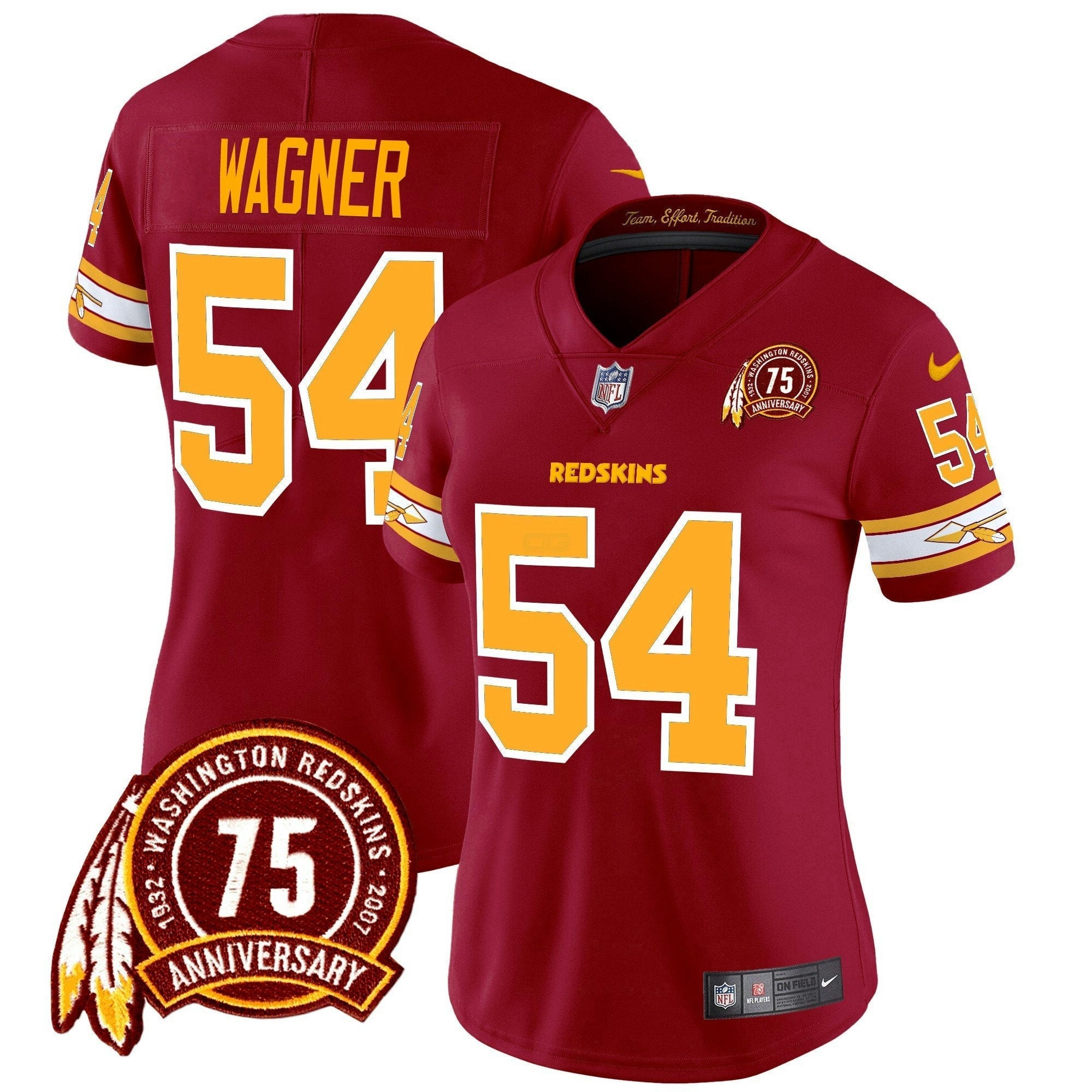 Camisa NFL Women’s Washington Redskins 75th Patch Vapor Limited Jersey