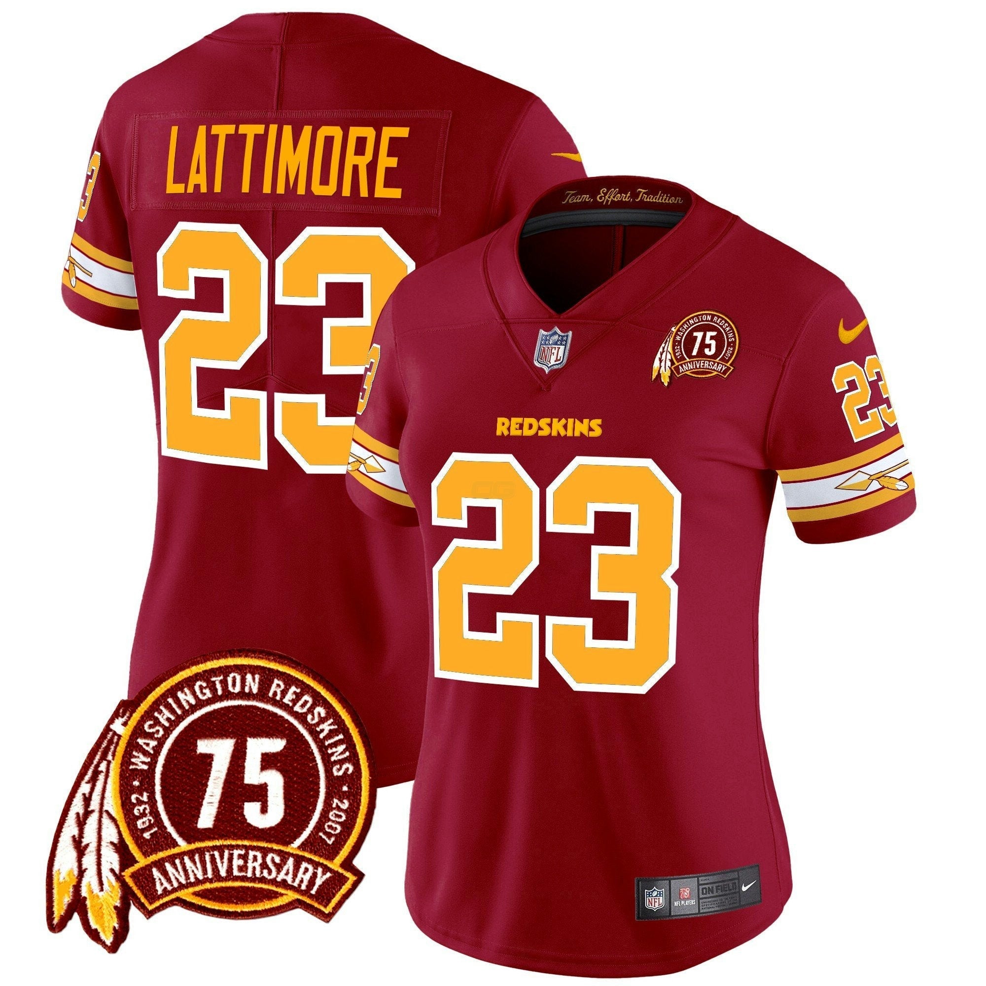 Camisa NFL Women’s Washington Redskins 75th Patch Vapor Limited Jersey