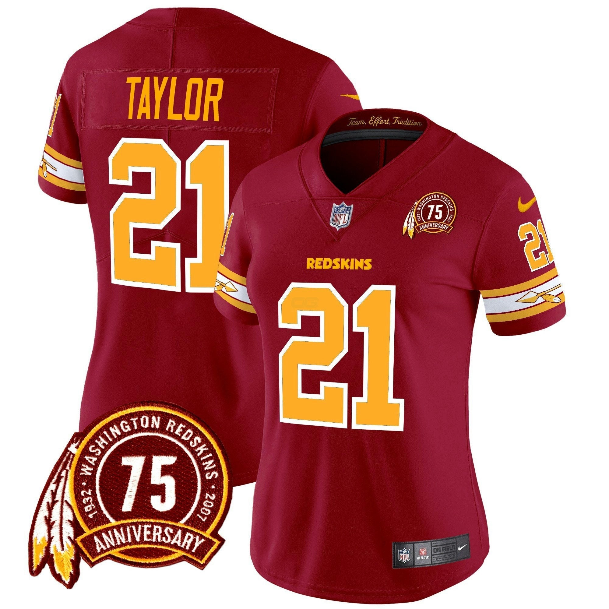 Camisa NFL Women’s Washington Redskins 75th Patch Vapor Limited Jersey