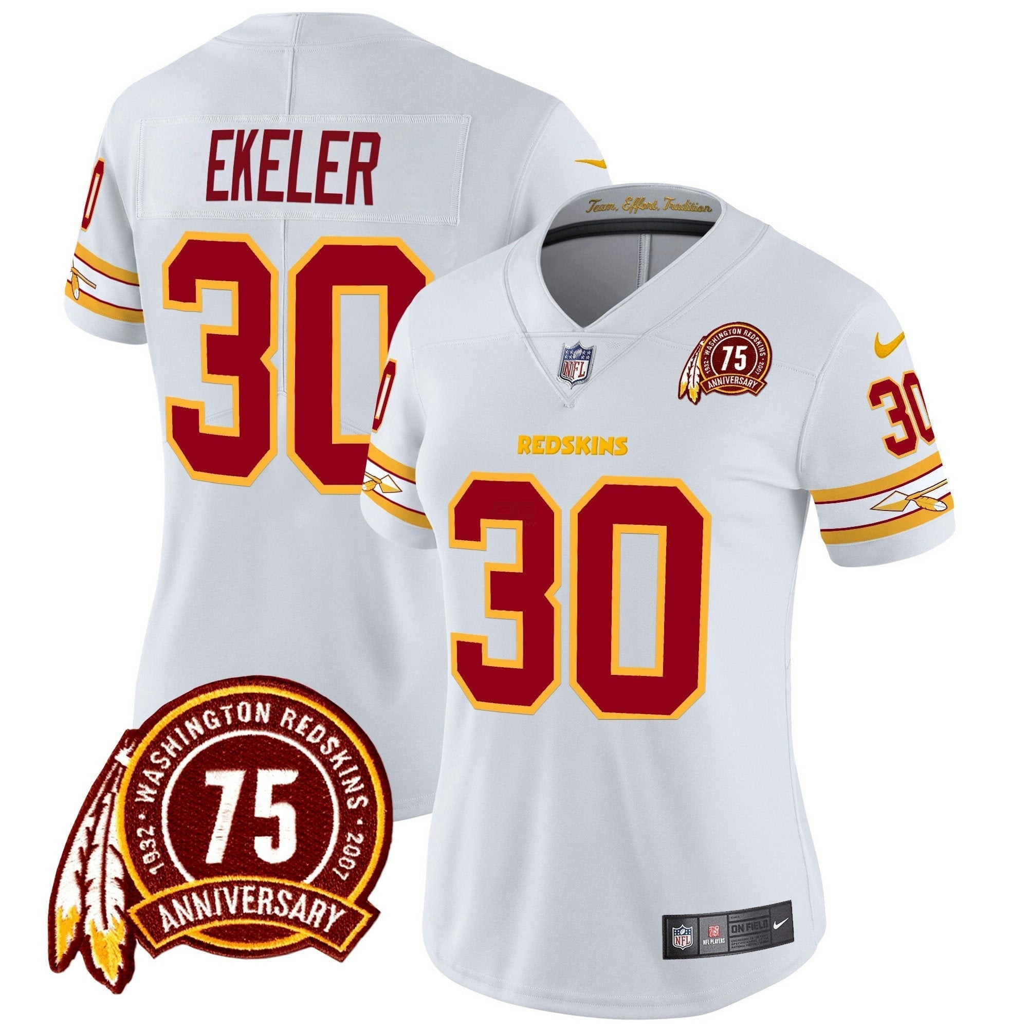Camisa NFL Women’s Washington Redskins 75th Patch Vapor Limited Jersey