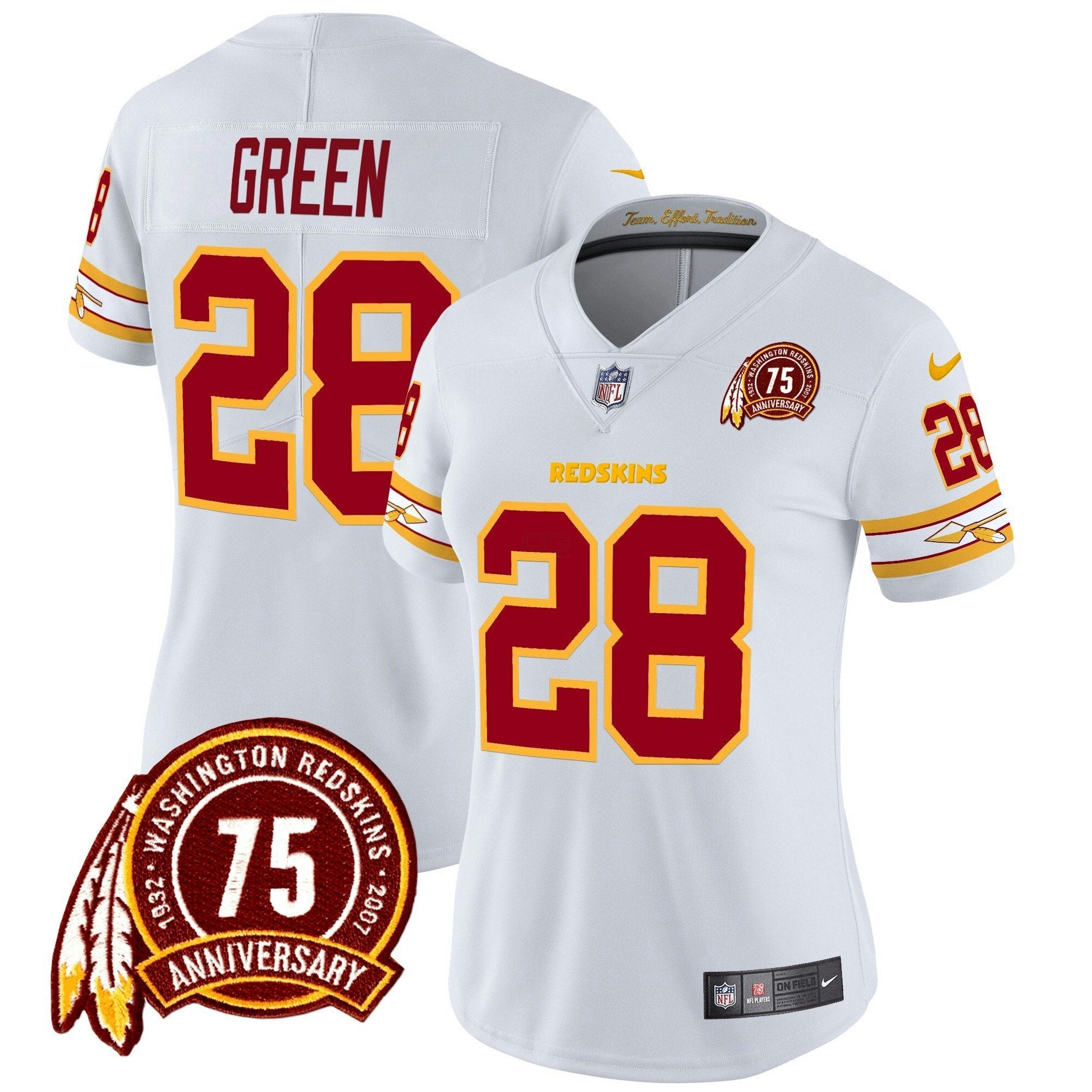Camisa NFL Women’s Washington Redskins 75th Patch Vapor Limited Jersey