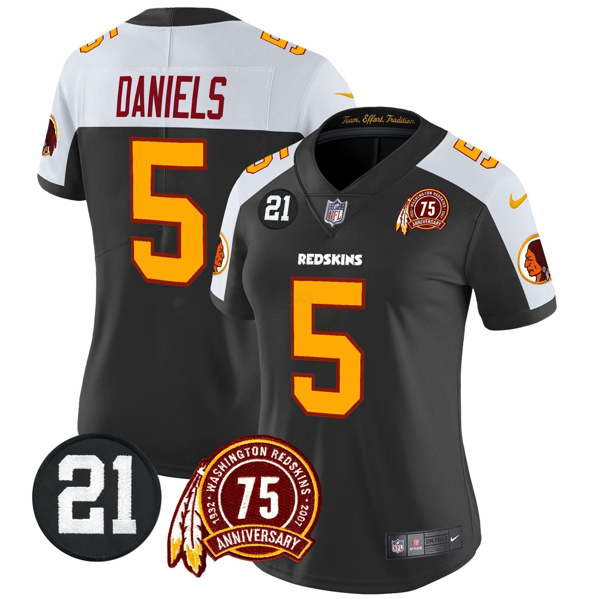 Camisa NFL Women’s Washington Redskins 75th & Sean Taylor Patch Vapor Limited Jersey