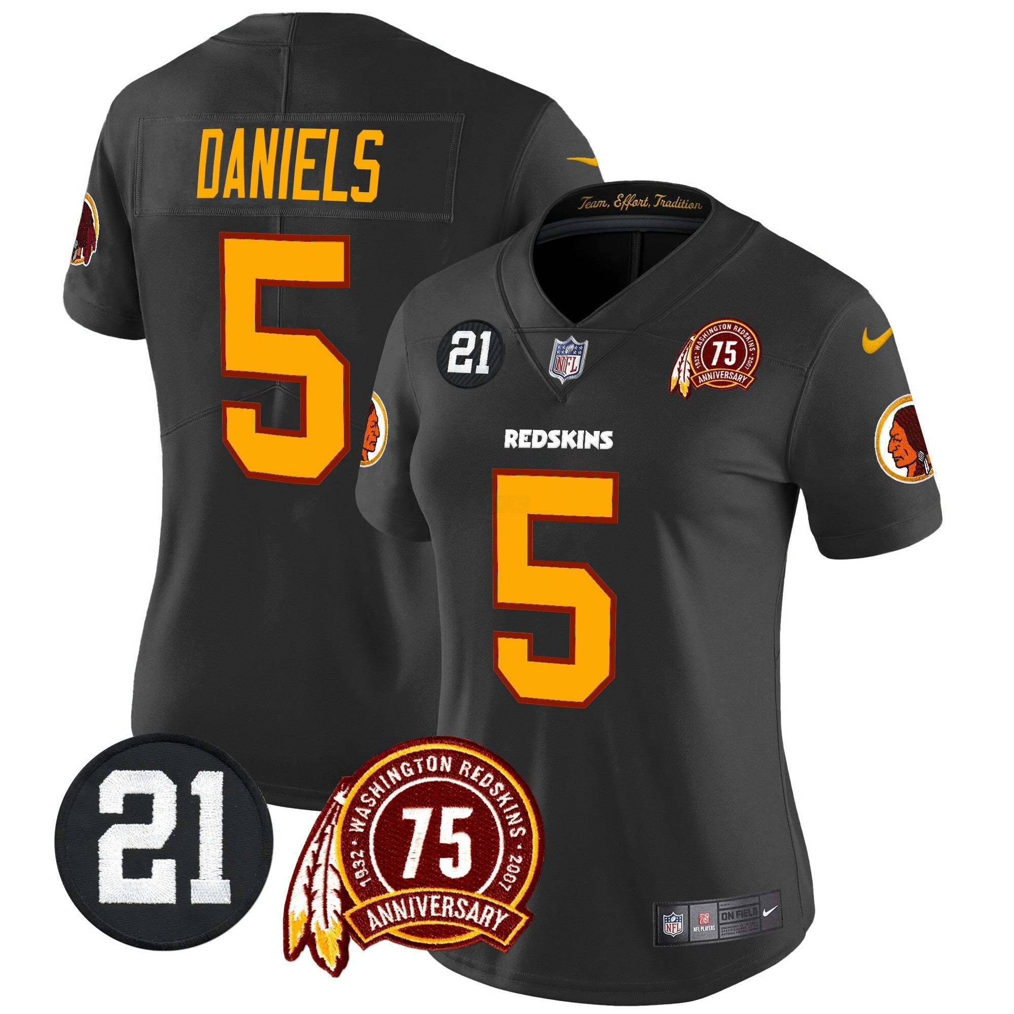 Camisa NFL Women’s Washington Redskins 75th & Sean Taylor Patch Vapor Limited Jersey
