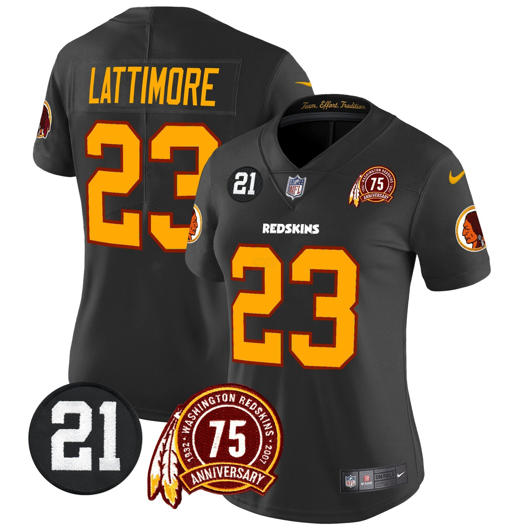Camisa NFL Women’s Washington Redskins 75th & Sean Taylor Patch Vapor Limited Jersey