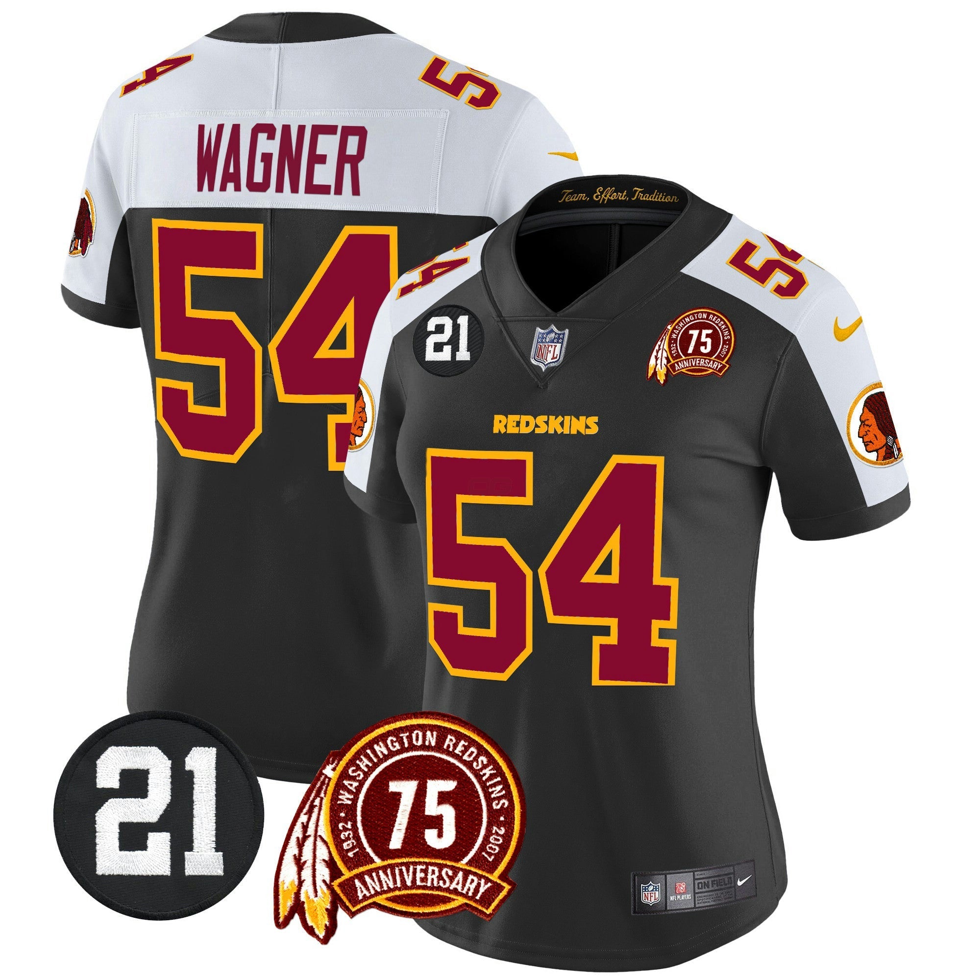 Camisa NFL Women’s Washington Redskins 75th & Sean Taylor Patch Vapor Limited Jersey V2